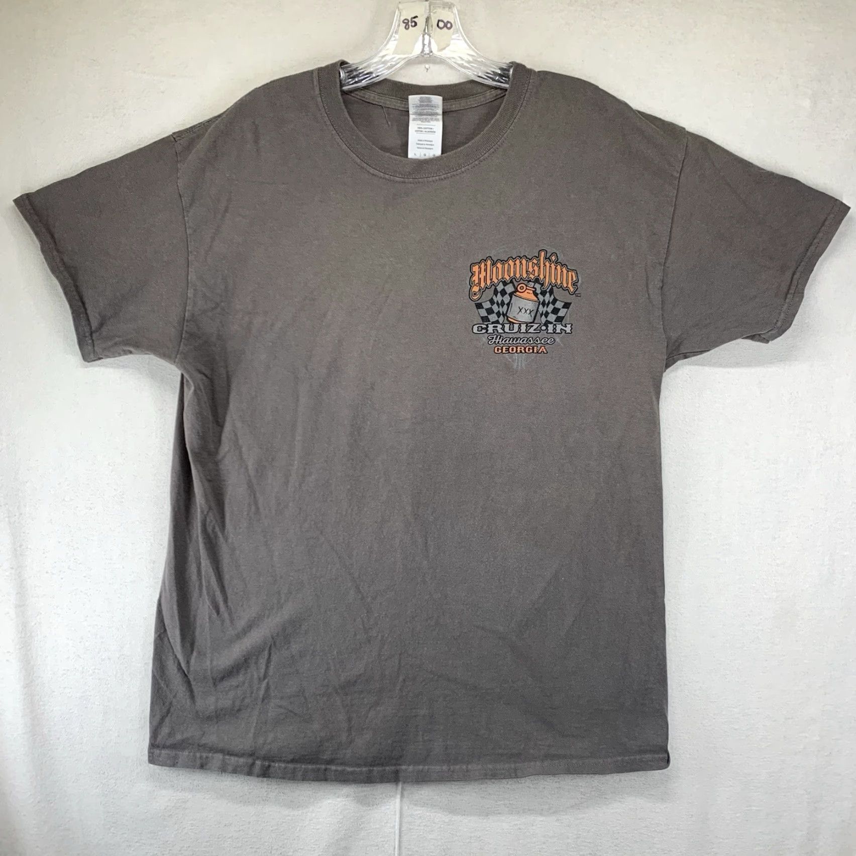 Gildan VINTAGE Gildan Moonshine Drag Racing T-Shirt Adults Large Gray Graphic Print 2000s Mens Size US L / EU 52-54 / 3 - 3 Thumbnail