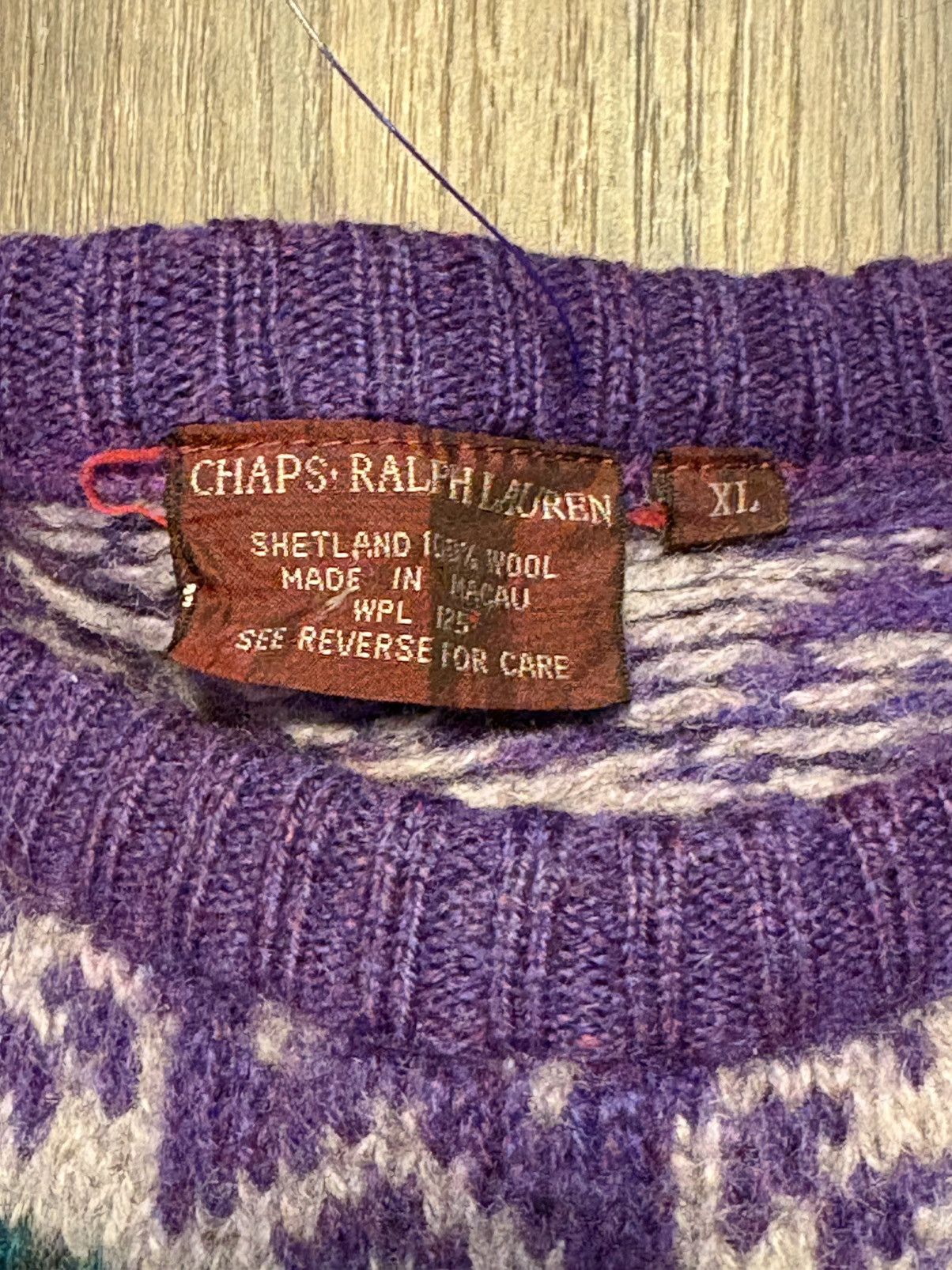Chaps Ralph Lauren 🔥Vintage 90s Ralph Lauren Shetland Wool Fair Isle Sweater🔥 Size US XL / EU 56 / 4 - 3 Thumbnail