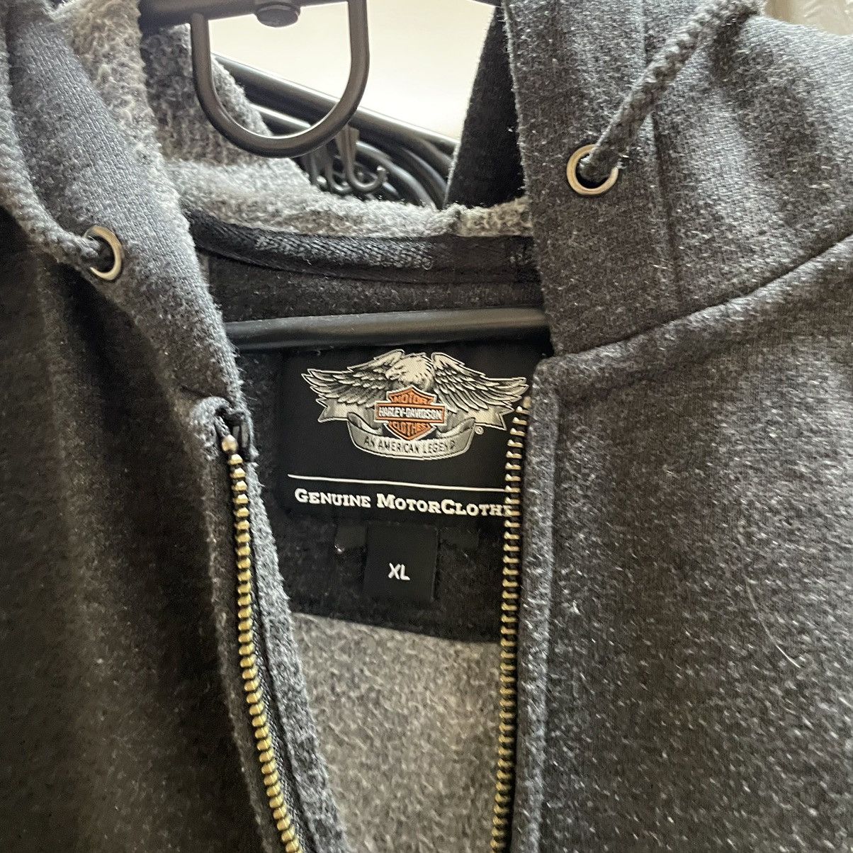 Harley Davidson × Vintage VINTAGE skull HARLEY DAVIDSON bones FLAME ZIP UP HOODIE moto Size US XL / EU 56 / 4 - 6 Thumbnail