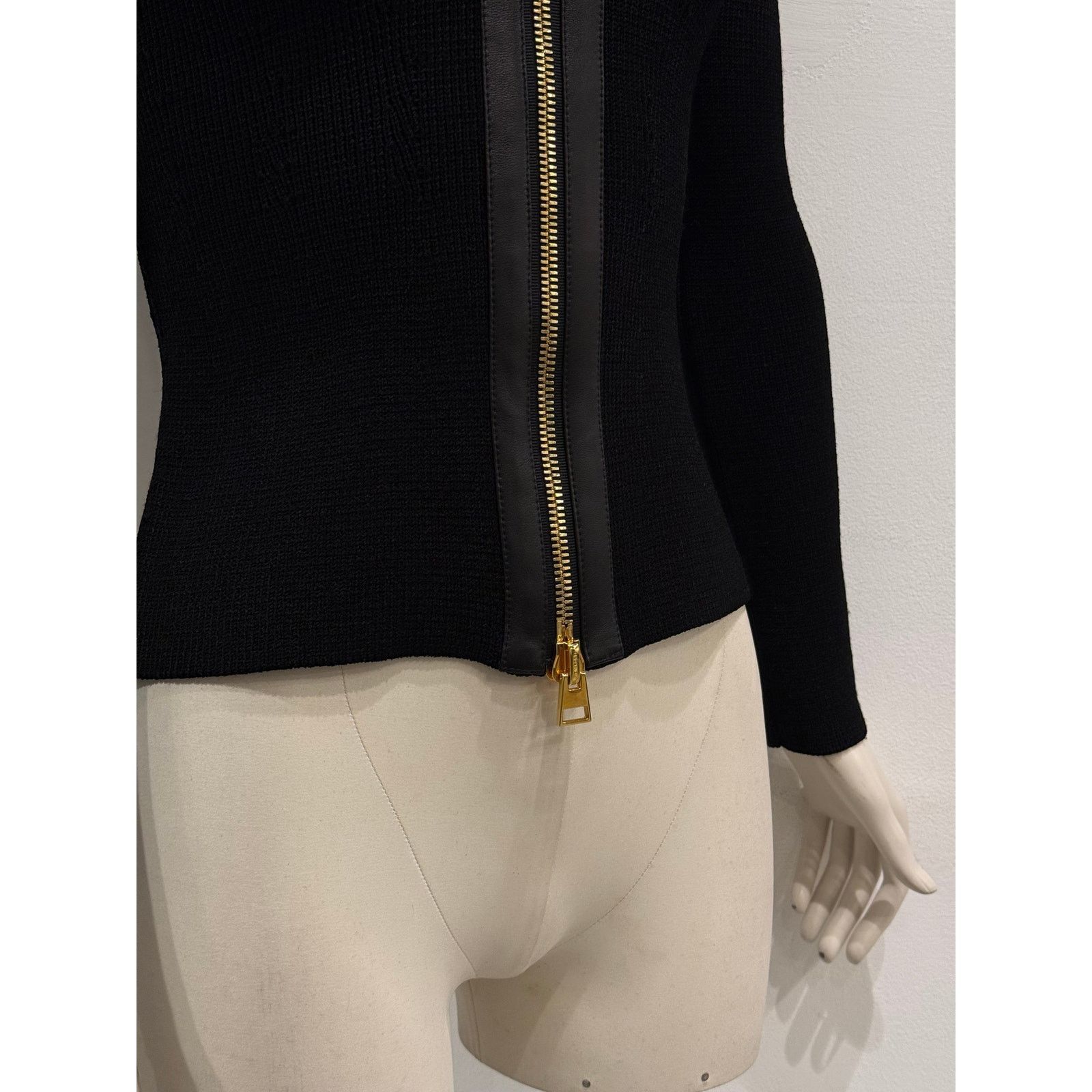 Tom Ford Tom Ford black zip knit and leather pencil skirt set Size S / US 4 / IT 40 - 8 Thumbnail