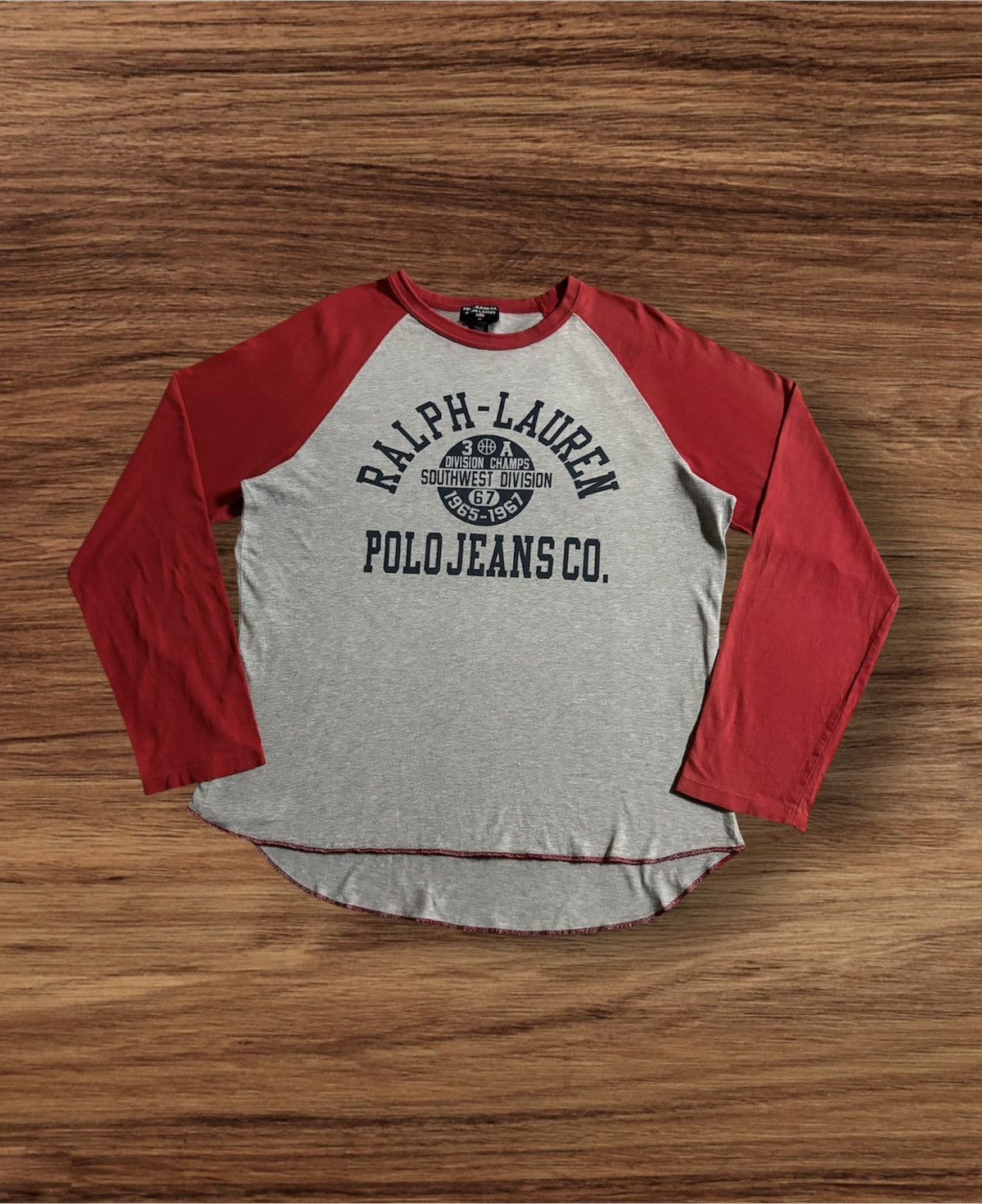 Ralph Lauren Vintage Ralph Lauren Spell Out Two Tone Long Sleeve Tee Size US L / EU 52-54 / 3 - 1 Thumbnail