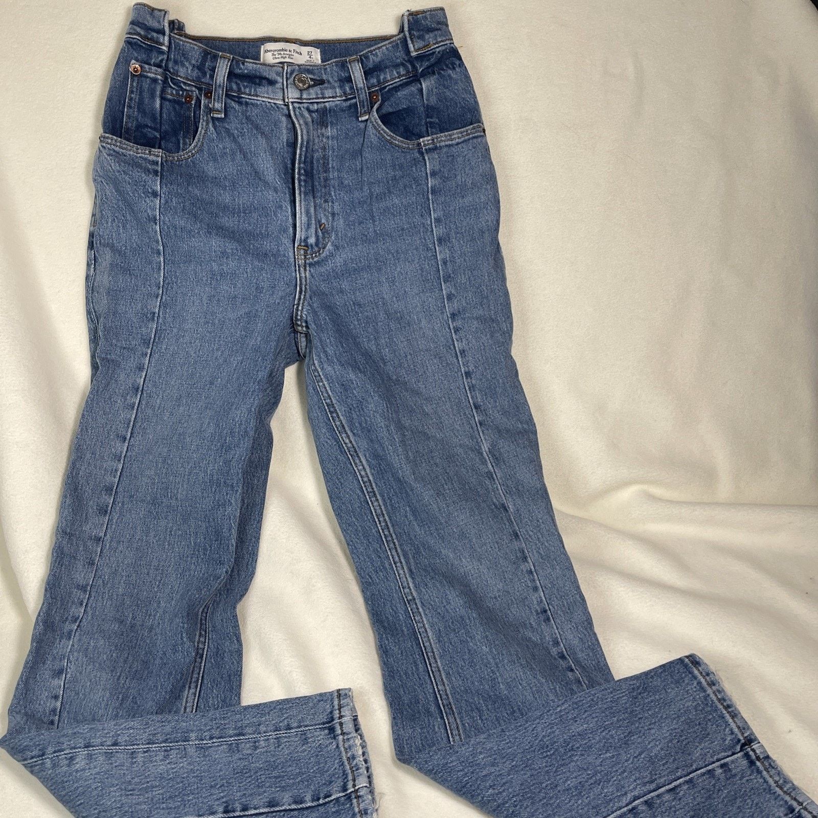 Abercrombie & Fitch Abercrombie + Fitch US 4 90s Straight Ultra High Rise Jeans Size 27" / US 4 / IT 40 - 1 Thumbnail