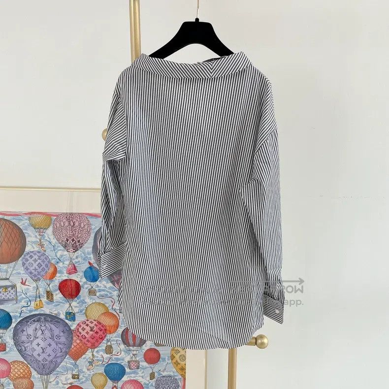 Dior Dior Vertical striped irregular shirt Size XXS / US 00 / IT 34 - 2 Thumbnail