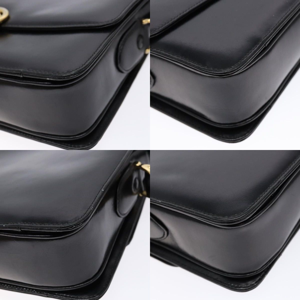 Celine CELINE Horse Carriage Shoulder Bag Leather Black Gold Size ONE SIZE - 10 Thumbnail