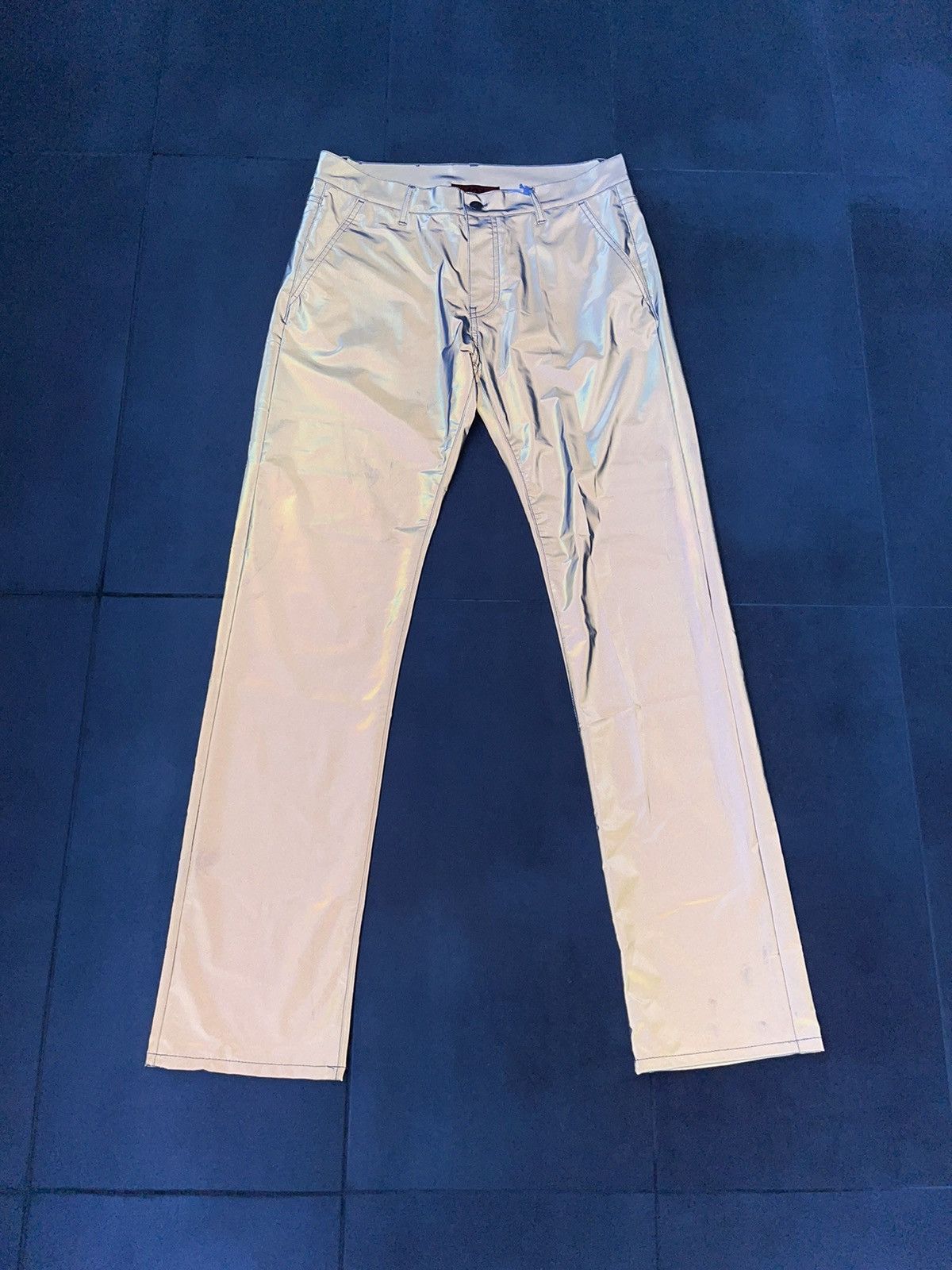 424 !DS! SS23 424 On Fairfax Reflective Grey Metallic Trousers Size US 32 / EU 48 - 9 Thumbnail