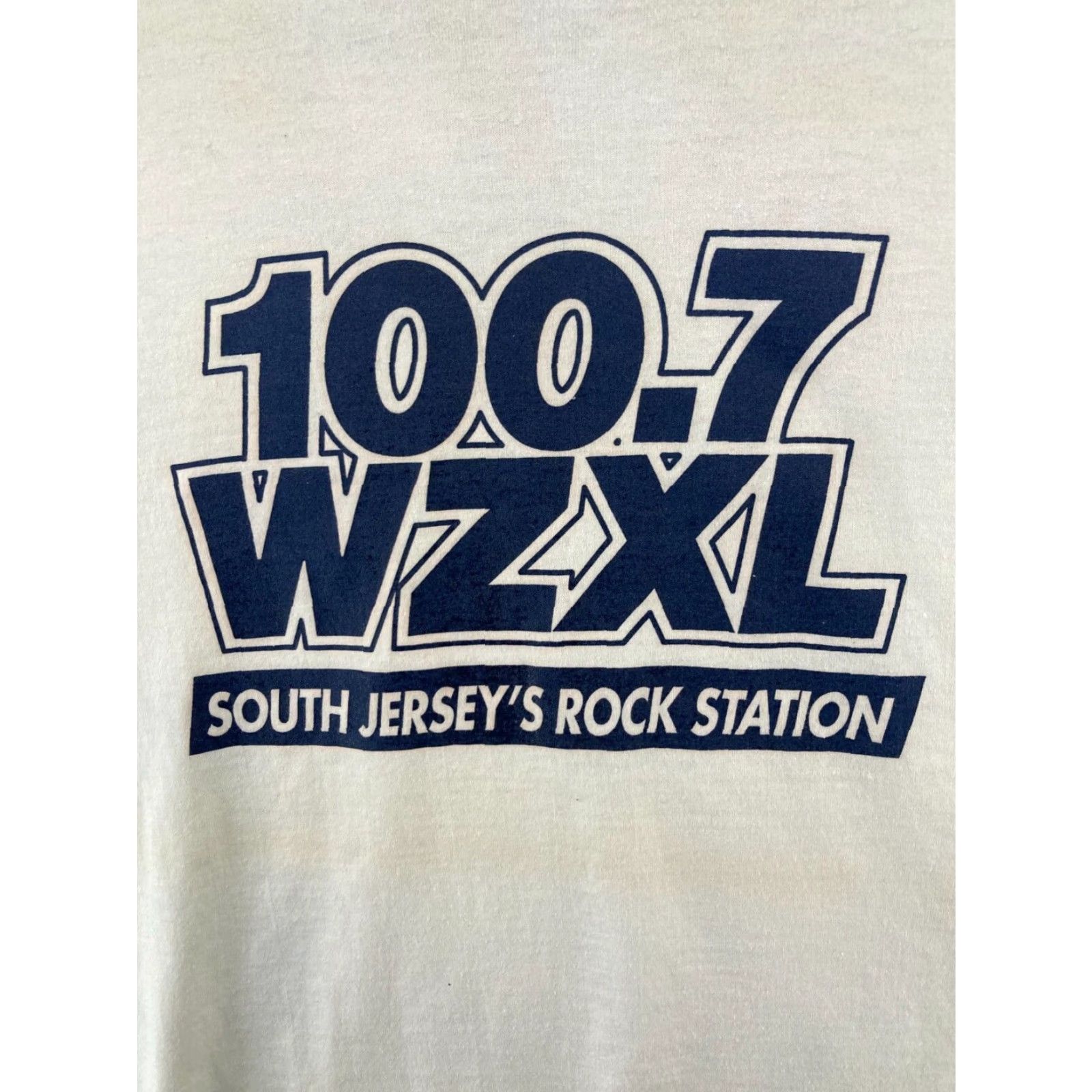 Vintage Radio Station Promo Shirt Mens Large Extra Large White 100.7 WZXL Jersey Rock Size US L / EU 52-54 / 3 - 4 Thumbnail