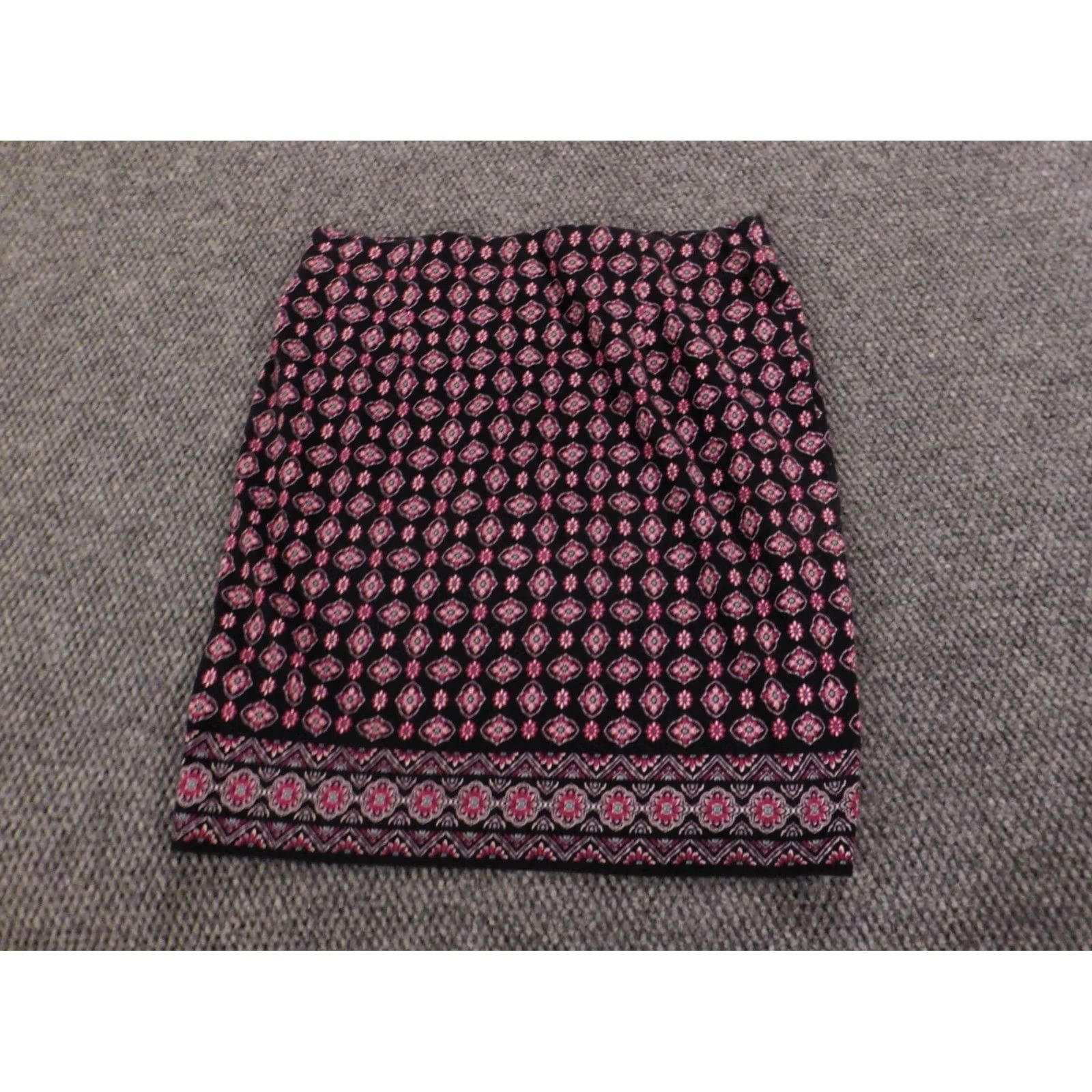 J. Jill J. Jill Skirt Short A-Line Purple Cotton Modal Knit Lined Ruffle Striped S Regular Womens Designer Size 28" / US 6 / IT 42 - 6 Thumbnail