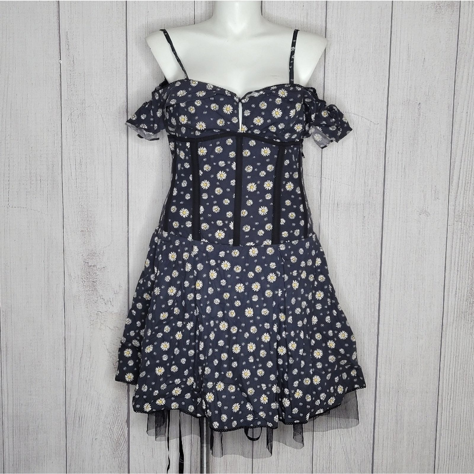 Other Corset Story Bardot Americana Daisy Print Corset Dress, 36 Size XL / US 12-14 / IT 48-50 - 1 Thumbnail
