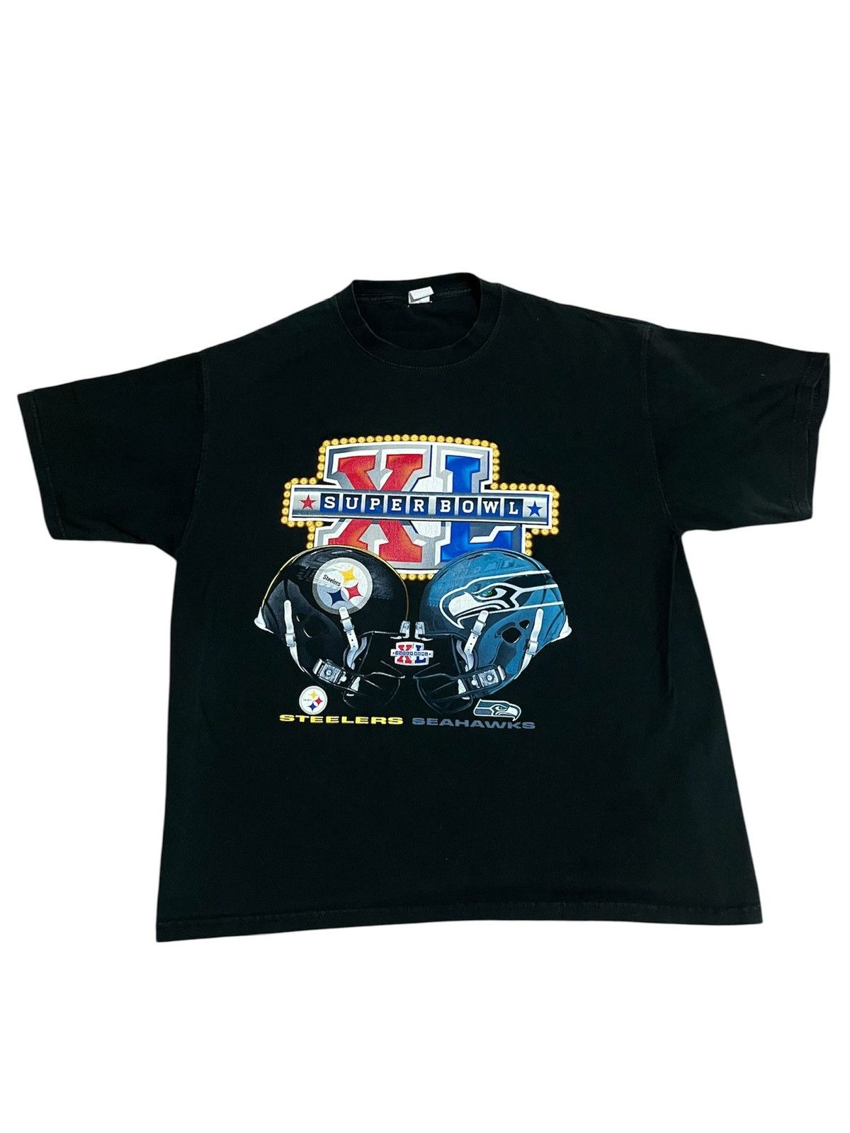 NFL Vintage Super Bowl XL T-Shirt - Steelers vs Seahawks Size US XL / EU 56 / 4 - 1 Thumbnail