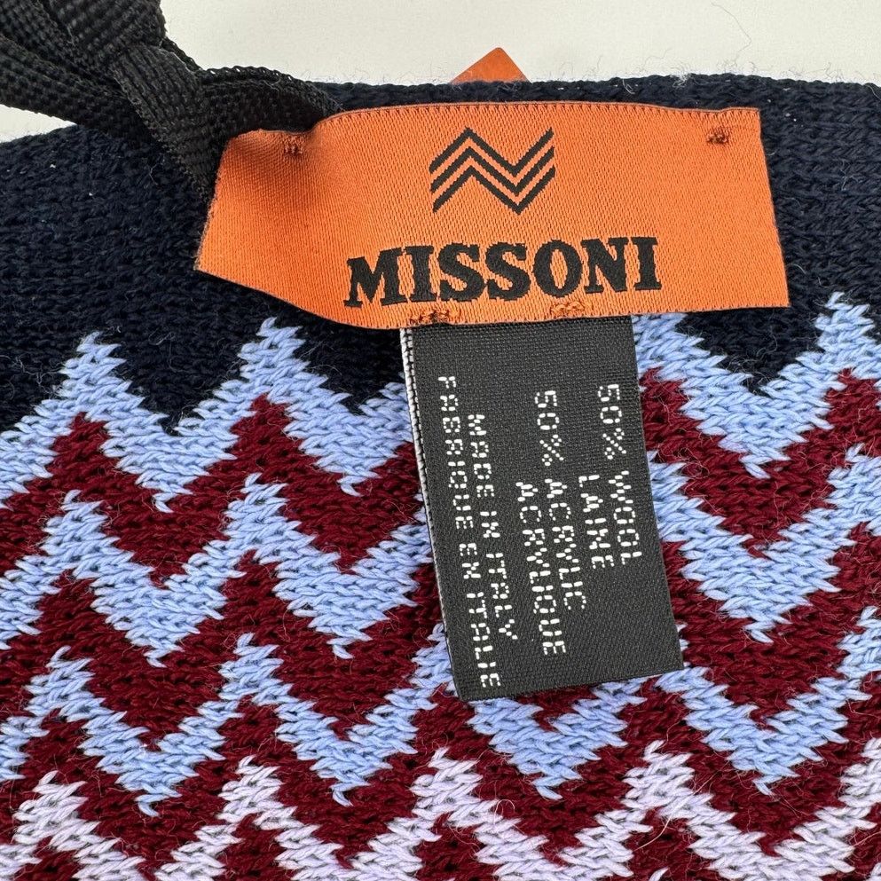 Missoni Missoni NWT Wool Blend Zigzag Pattern Crochet Knit Scarf Size ONE SIZE - 9 Thumbnail