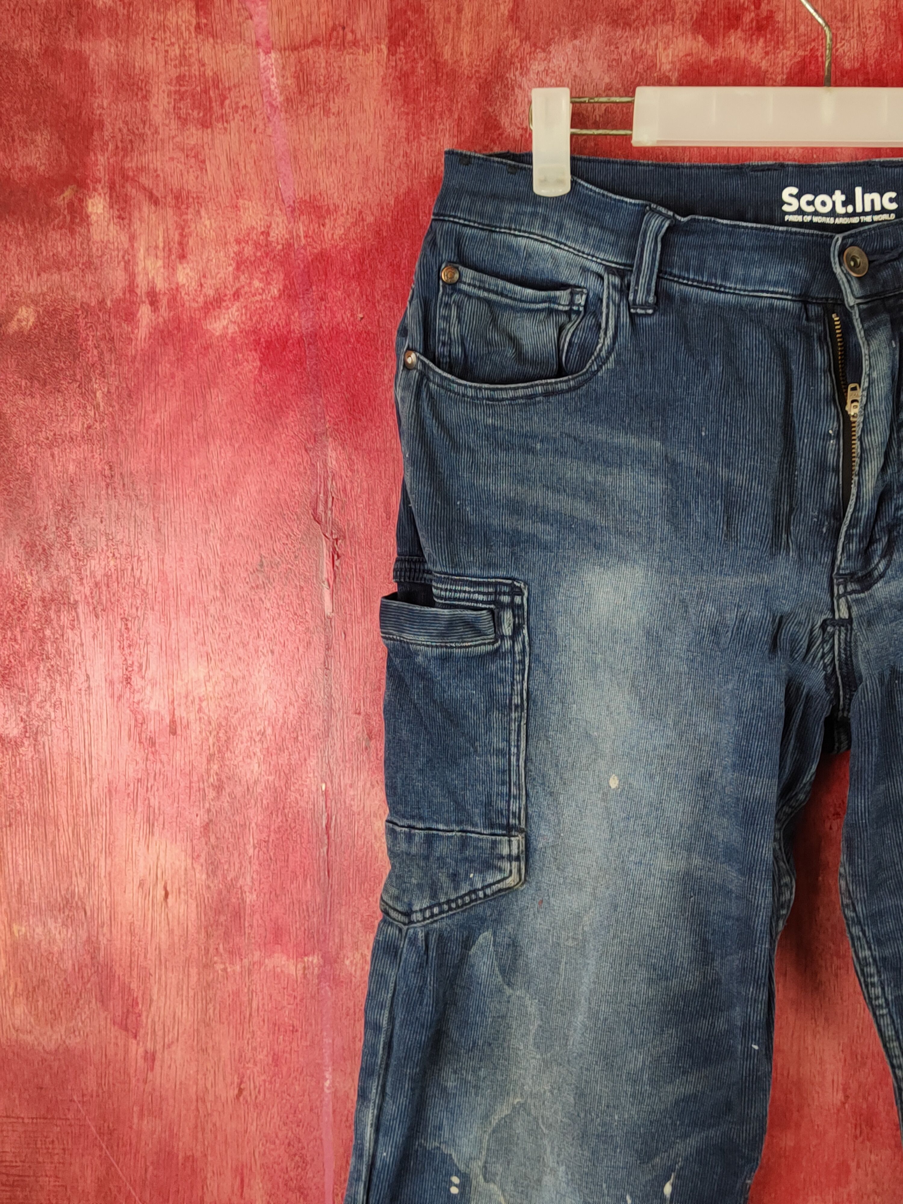 Japanese Brand × Vintage Scot.Inc Blue Faded Distressed Ripped Jogger Jeans #S1852 Size US 32 / EU 48 - 3 Thumbnail