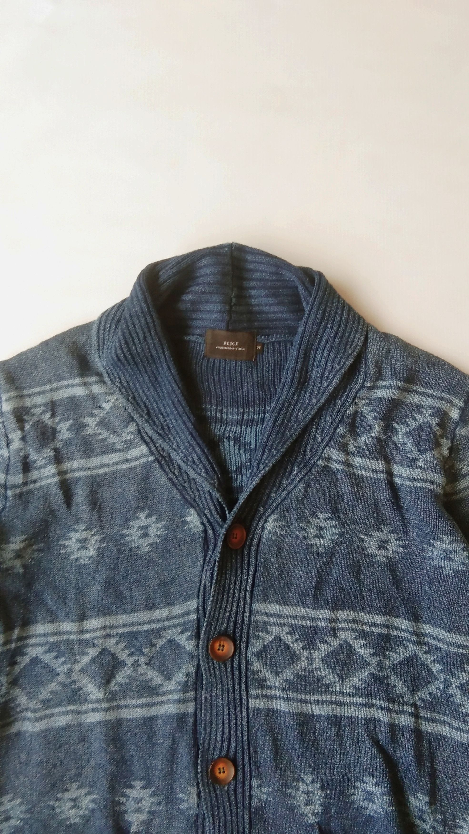 Slick shawcollar cardigan sweater