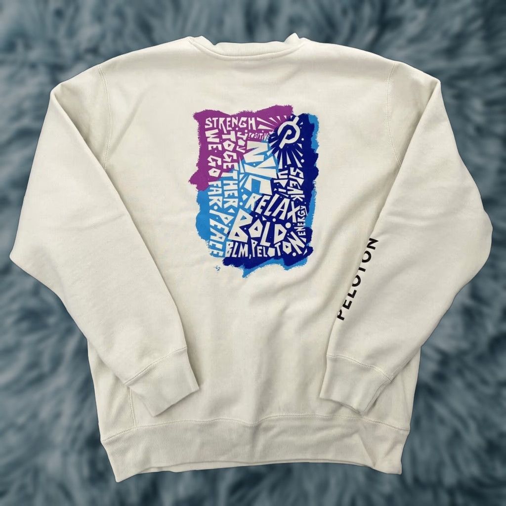 Peloton Together We Go Far Sweatshirt Adult XL White Logo Mens
