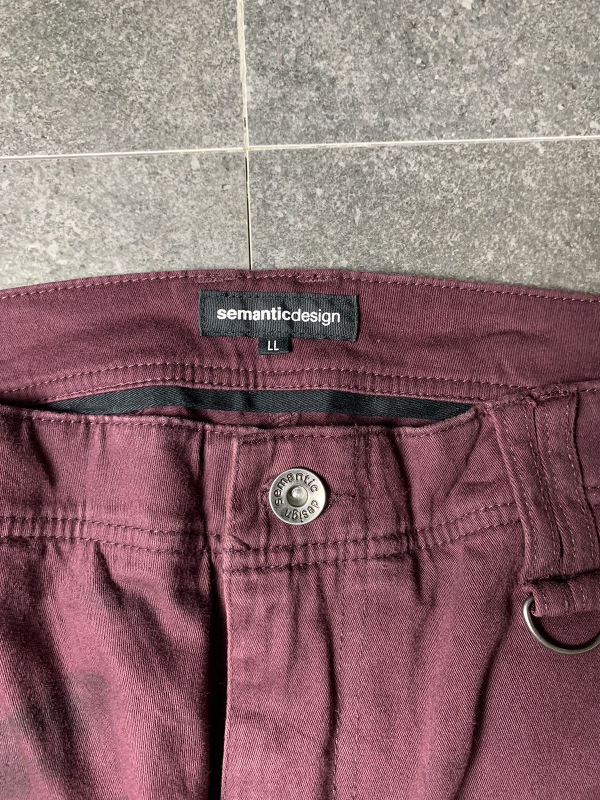 semanticdesign 2000s Semantic Design Red Wine Slashed Bondage Cargo Pants Size US 36 / EU 52 - 6 Thumbnail