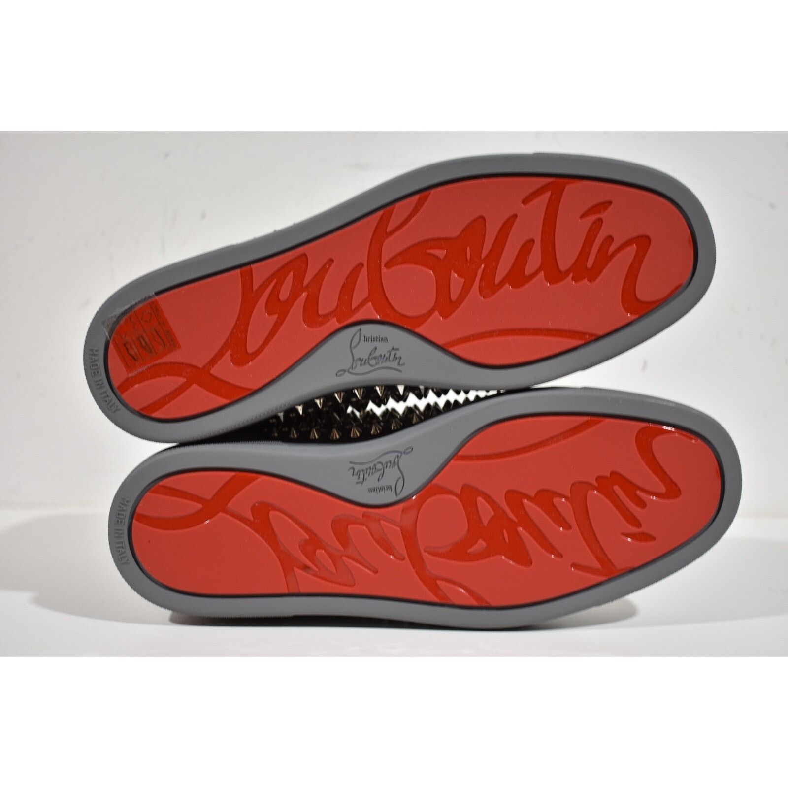 Christian Louboutin Christian Louboutin Men Louis Flat Shadow Grey Suede Spike Size US 6 / EU 39 - 9 Thumbnail