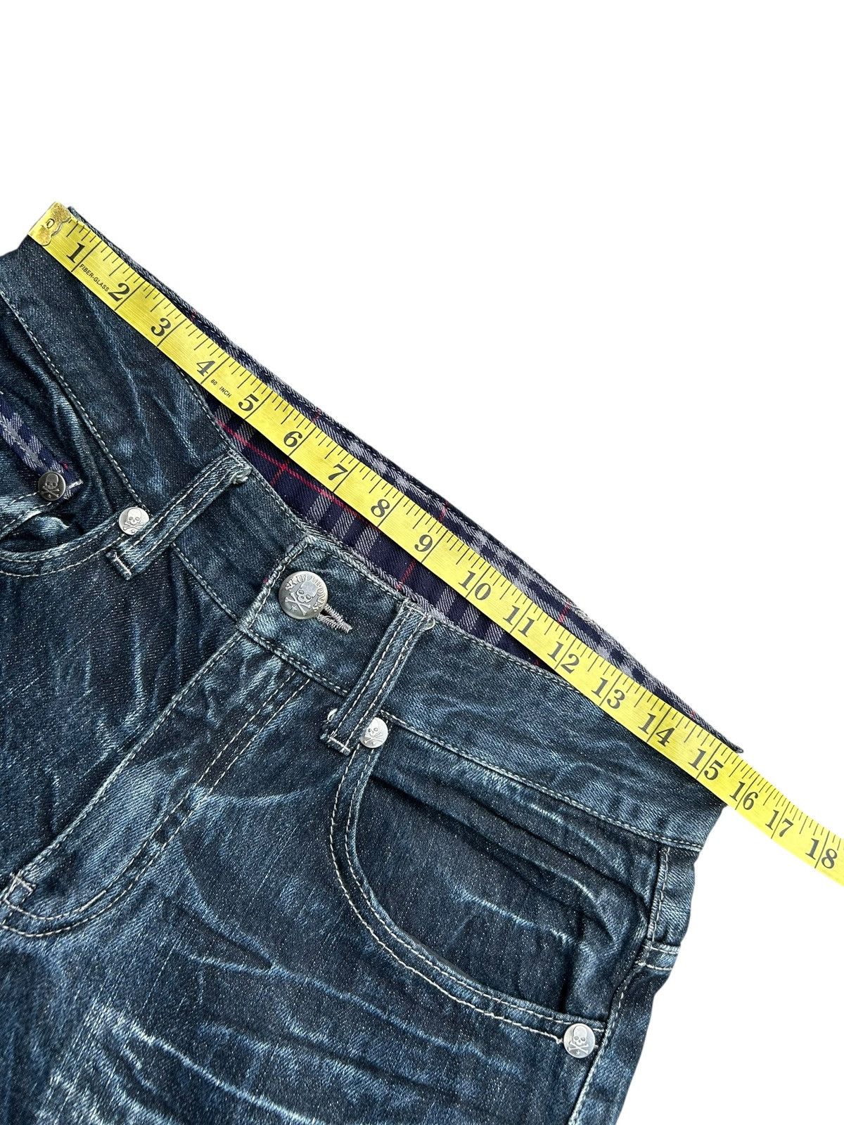 If Six Was Nine SKULL BONES WILD LIFE JAPANESE PUNK BONDAGE DENIM JEANS ☠️ Size US 31 - 11 Thumbnail