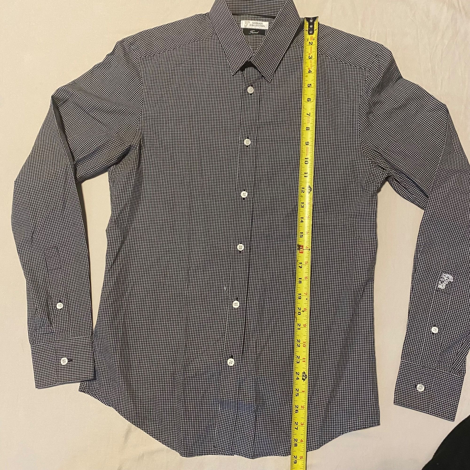 Versace Versace Collection Trend Black & White Gingham Long Sleeve S Size US S / EU 44-46 / 1 - 5 Thumbnail