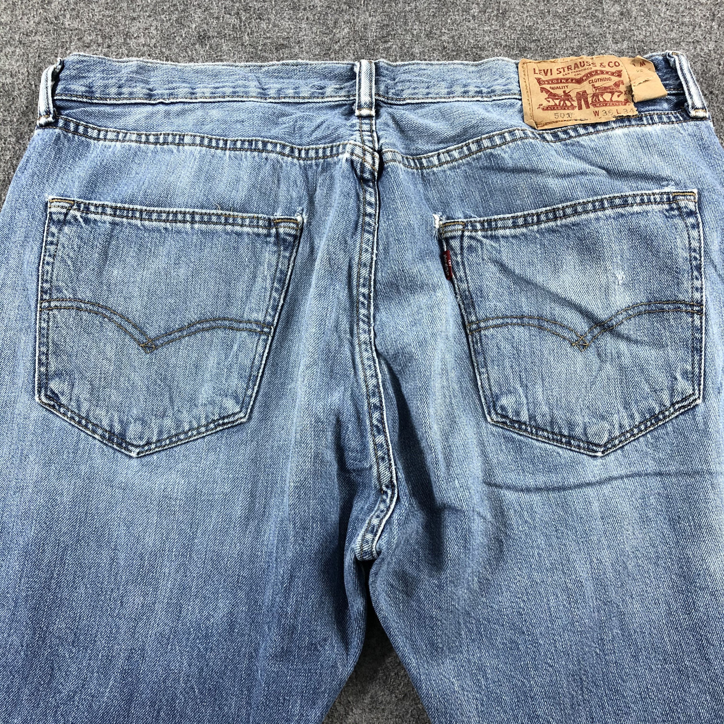 Levi's Vintage Blue Wash Levis 501 Jeans-J2538 Size US 37 - 4 Thumbnail