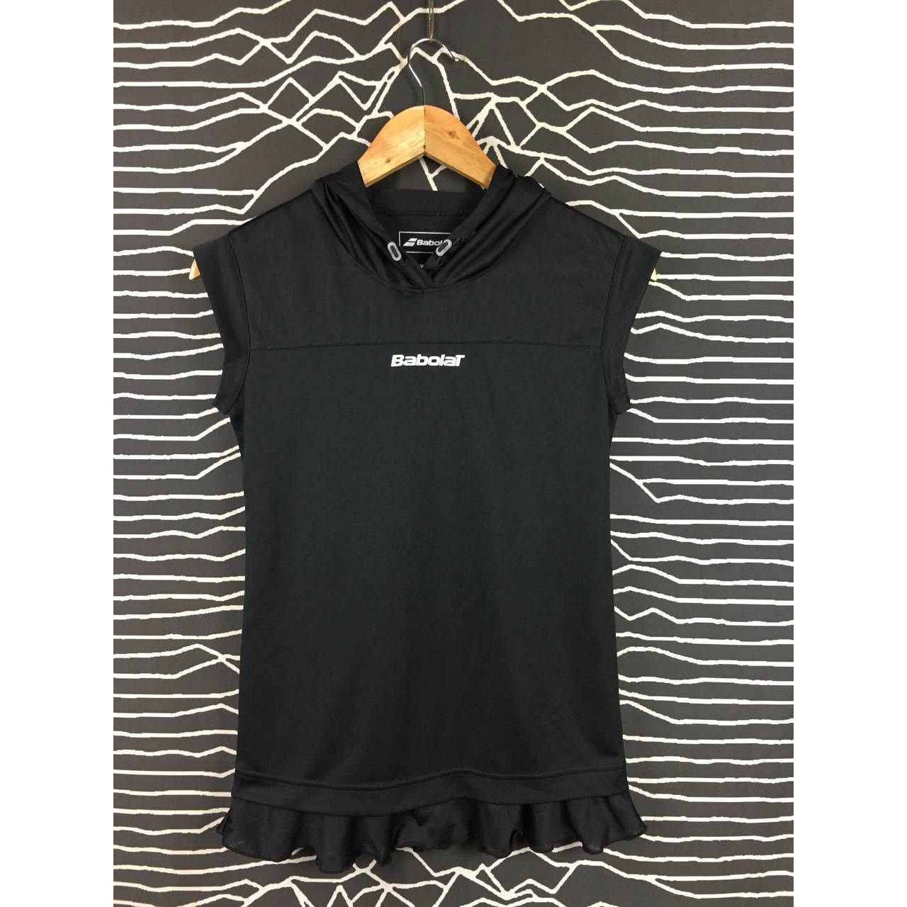 Vintage Babolat Sleeveless Athletic Hoodie Ruffle Hem Tennis Top Size M / US 6-8 / IT 42-44 - 1 Thumbnail