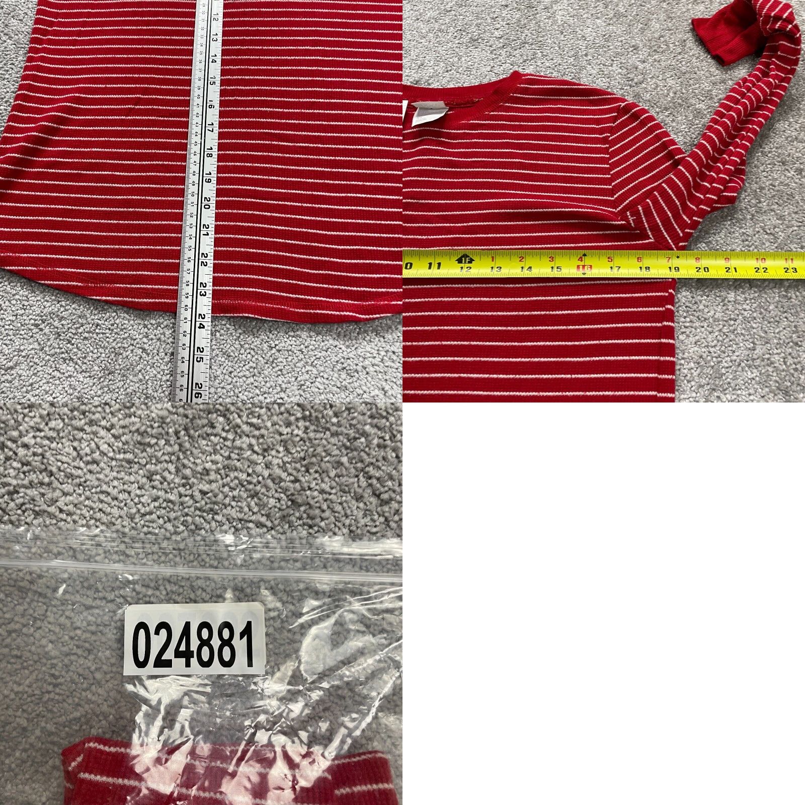 Vintage Stars Above Top Womens XS Red Striped Knit Long Sleeve Crew Neck Pajama Loung Size XS / US 0-2 / IT 36-38 - 8 Thumbnail