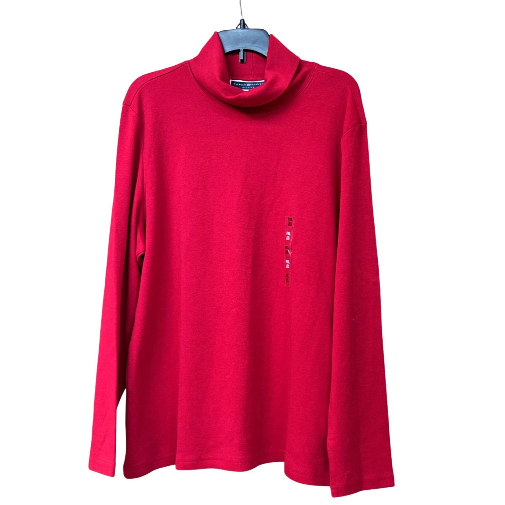 Other Karen Scott Sport Cotton Turtleneck Sweatshirt, Red, PXL Size ONE SIZE - 4 Thumbnail