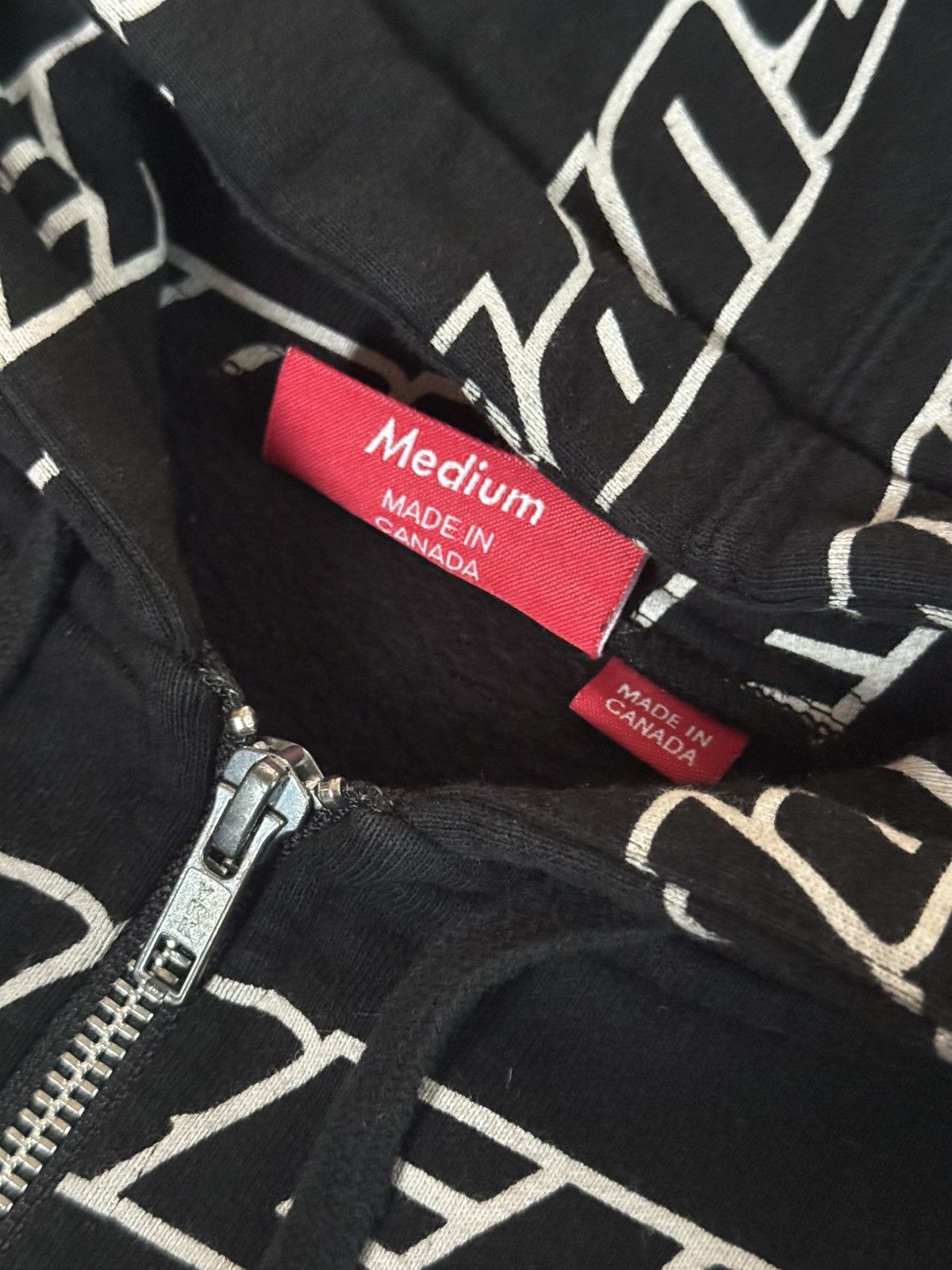 Supreme Supreme SS18 Repeat All Over Logo Print Full Zip Up Hoodie Size US M / EU 48-50 / 2 - 5 Thumbnail