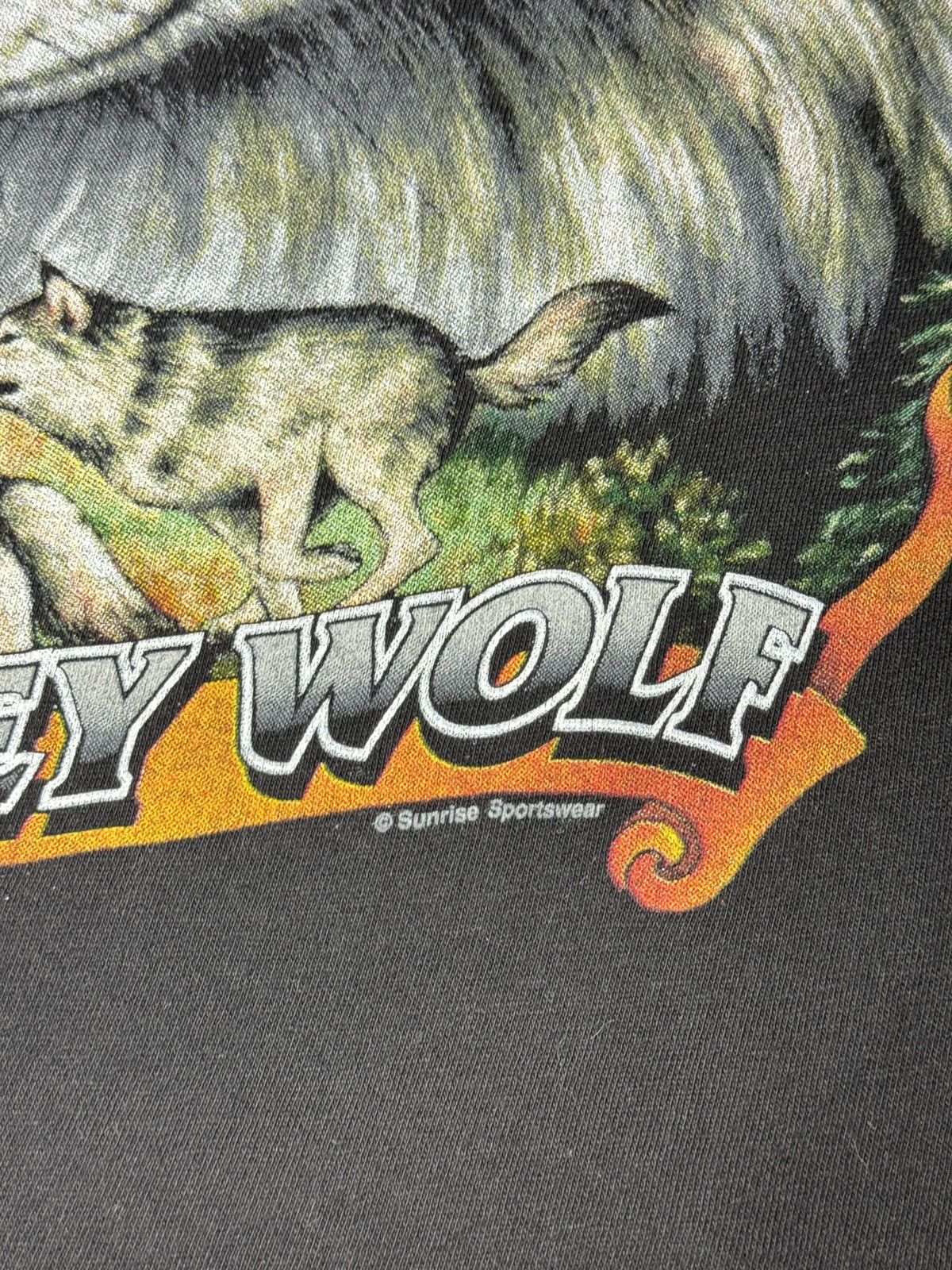 Vintage Vtg 90s American Thunder Gray Wolf Single Stitch T Shirt Size US XS / EU 42 / 0 - 2 Thumbnail