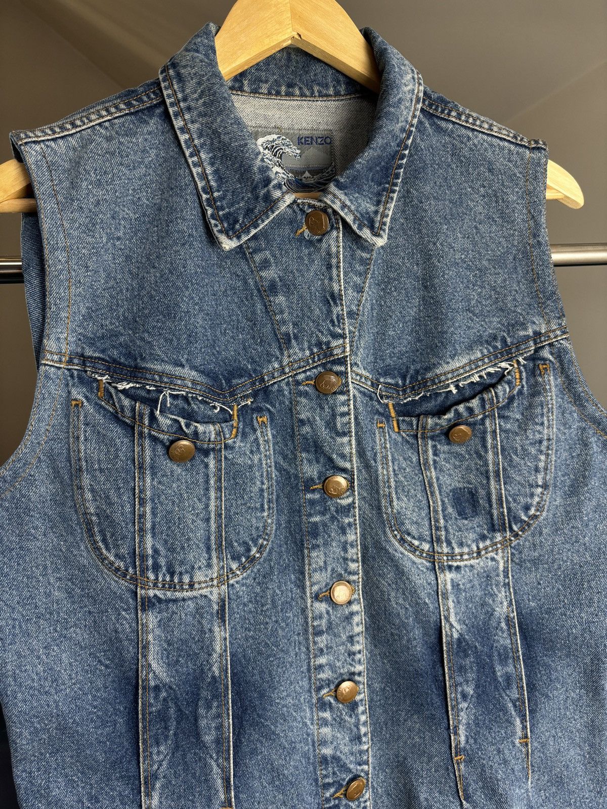 Kenzo × Vintage Kenzo Vintage Denim Vest Size L / US 10 / IT 46 - 2 Thumbnail