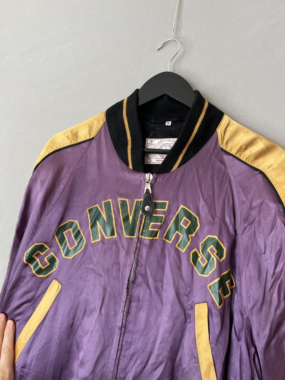 Converse Vintage CONVERSE Satin Varsity Baseball Bomber Jacket Size US M / EU 48-50 / 2 - 11 Thumbnail
