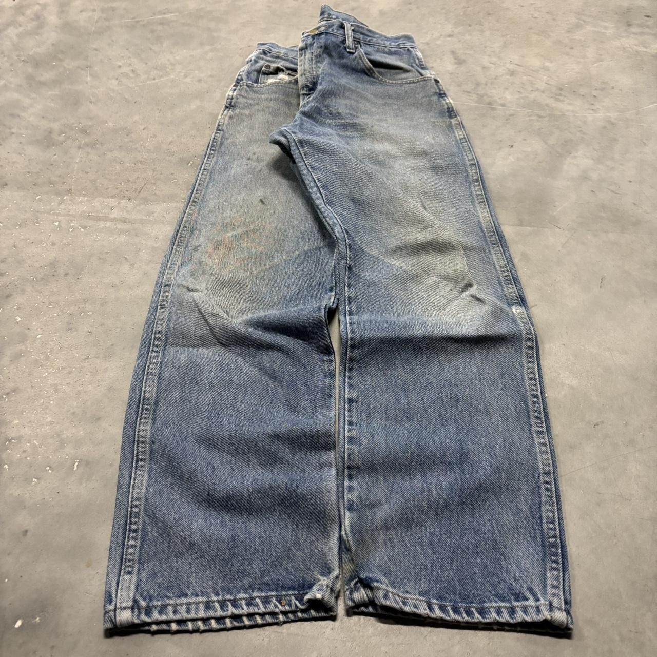 Japanese Brand × Vintage Crazy Vintage Y2K/2000s Grunge Medium Wash Workwear Denim Jeans! Size US 31 - 3 Thumbnail