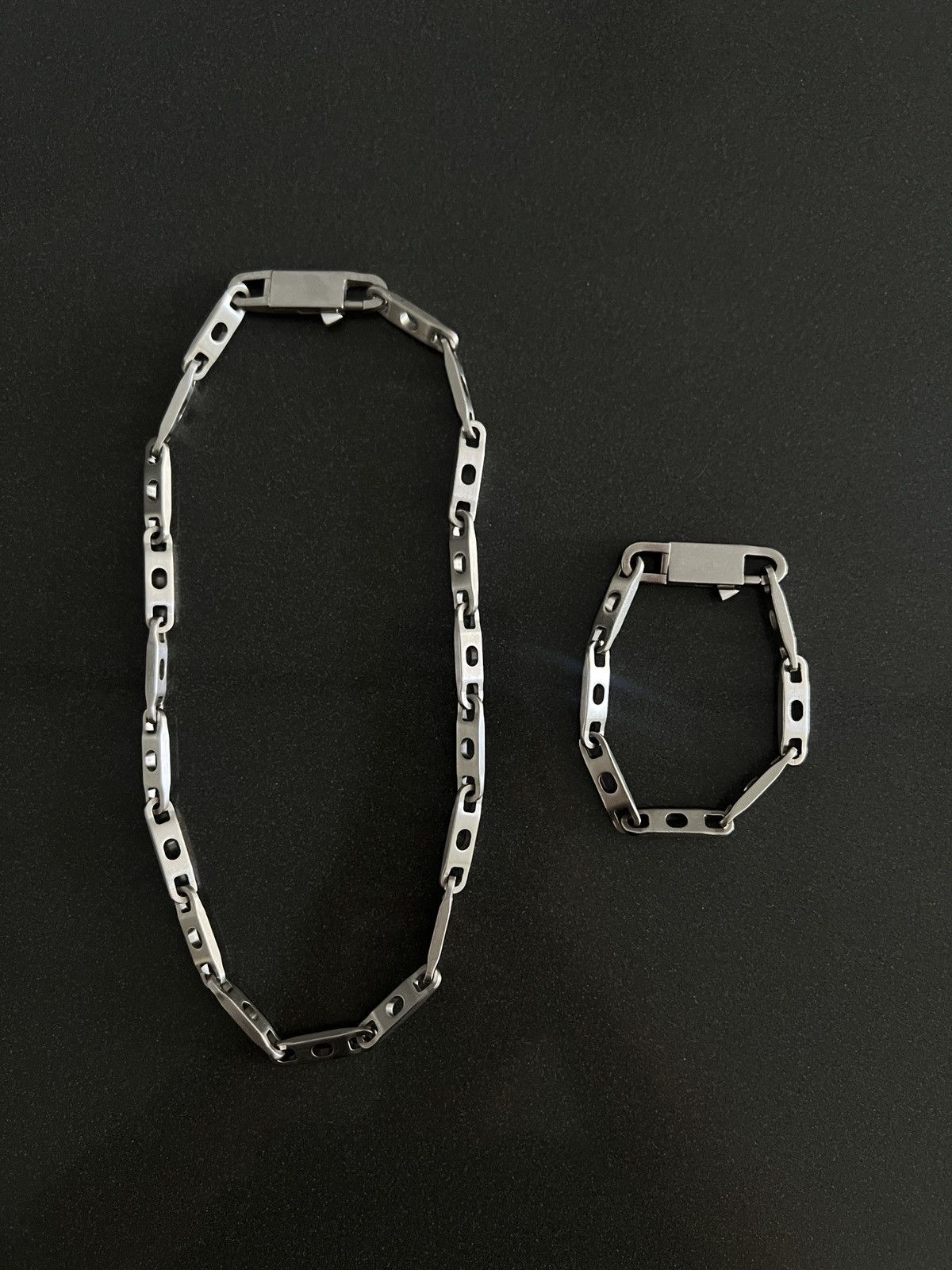 Rick Owens - Palladium Silver Necklace + Bracelet (Set Rick Owens - Palladium Silver Necklace + Bracelet (Set