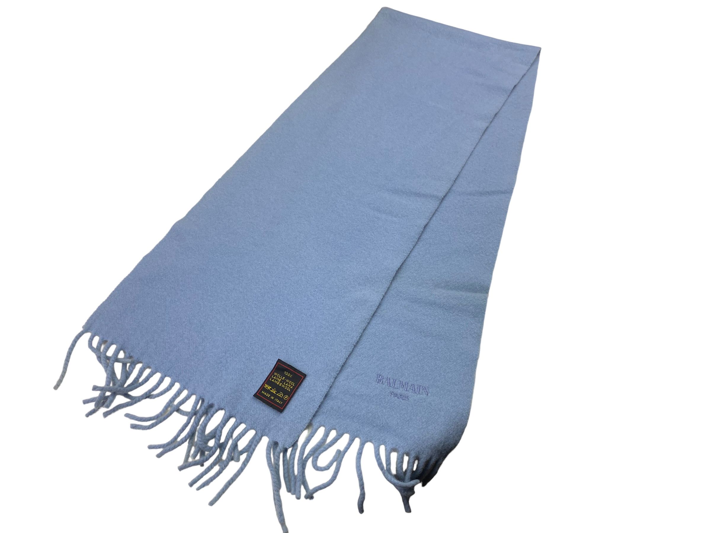 Balmain × Vintage Balmain Paris Pure Lambswool Vintage Scarf Made in Italy Size ONE SIZE - 2 Thumbnail