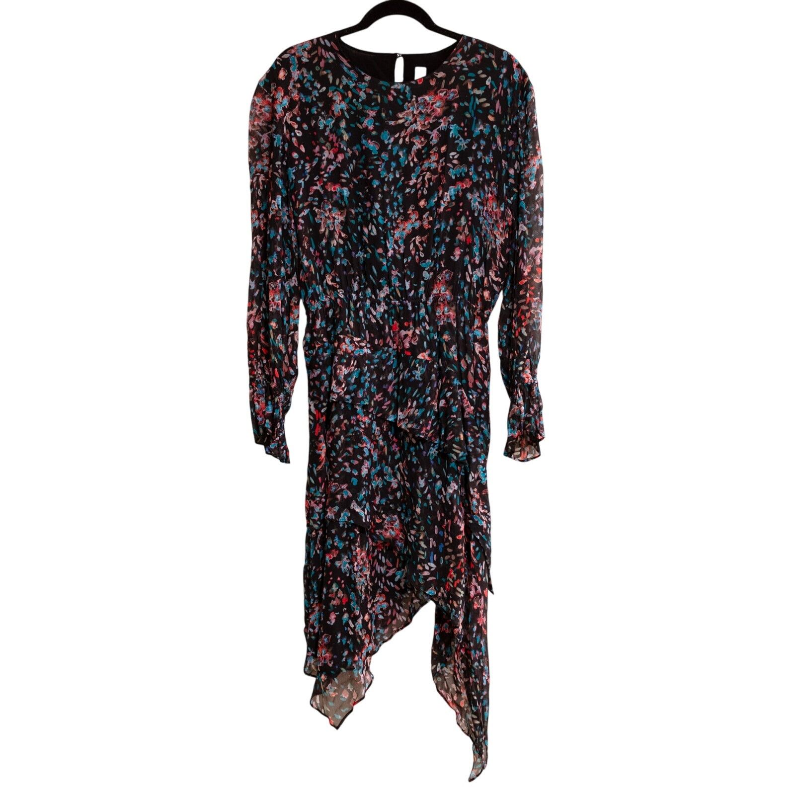 Iro IRO Blank Dress Black Floral Print Size L / US 10 / IT 46 - 3 Thumbnail