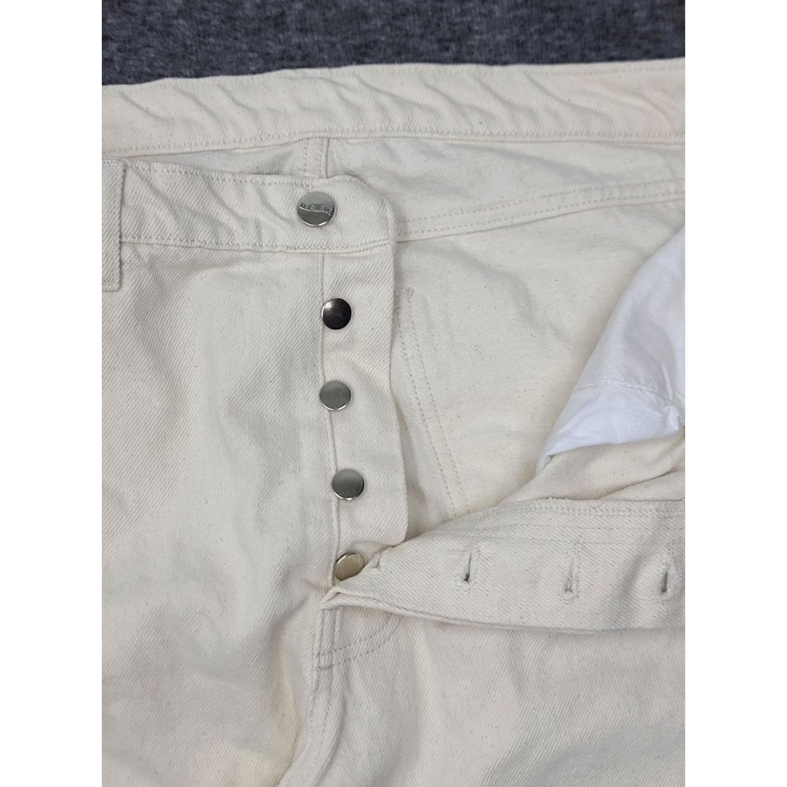 Vintage Djerf Avenue Jeans Cream White Organic Cotton Button Fly Straight Leg 31 Womens Regular Size 31 Inseam 30 Relaxed Vintage No Pattern Solid Size 24" / US 00 / IT 34 - 3 Thumbnail