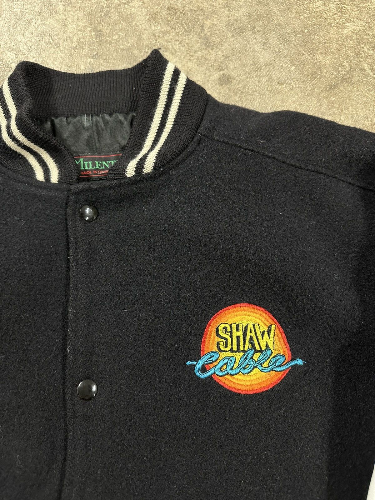 Vintage Vintage 90s Shaw Cable Leather Varsity Promo Jacket Size US M / EU 48-50 / 2 - 6 Thumbnail