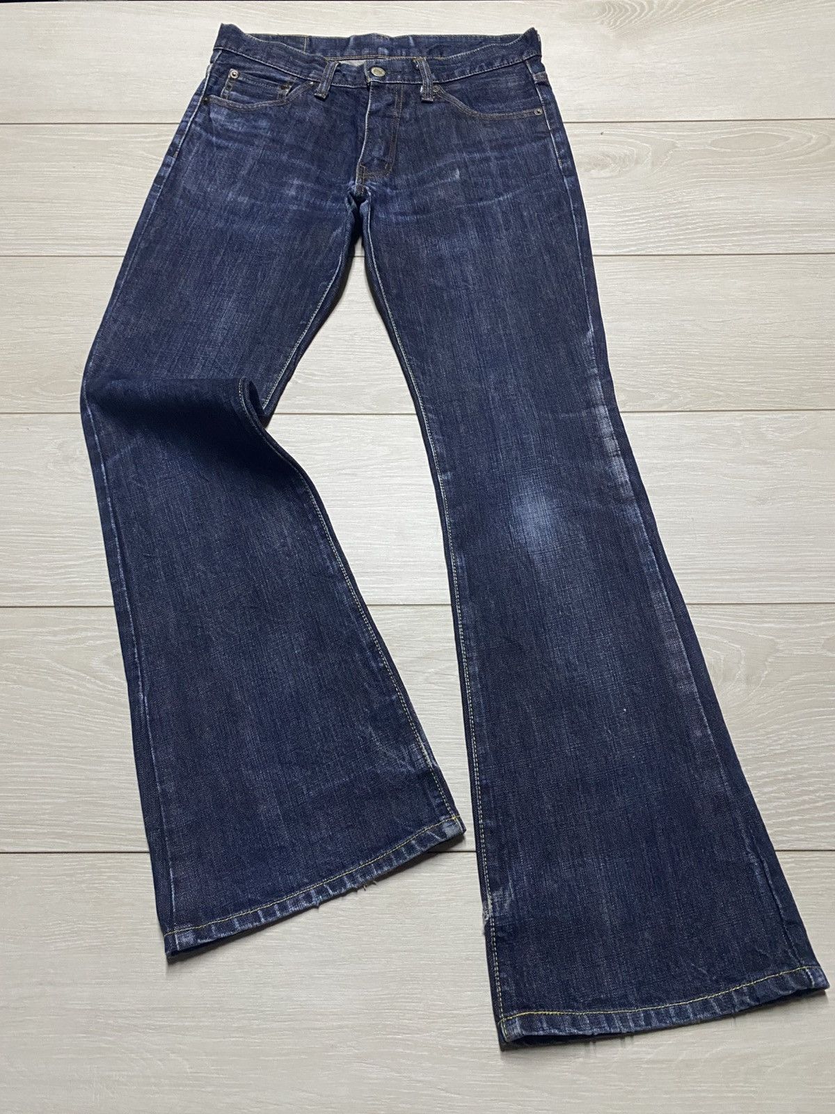 Burgus Plus Vintage Japan Brand Burgus Plus Blue Wash Flare Jeans Size US 29 - 3 Thumbnail