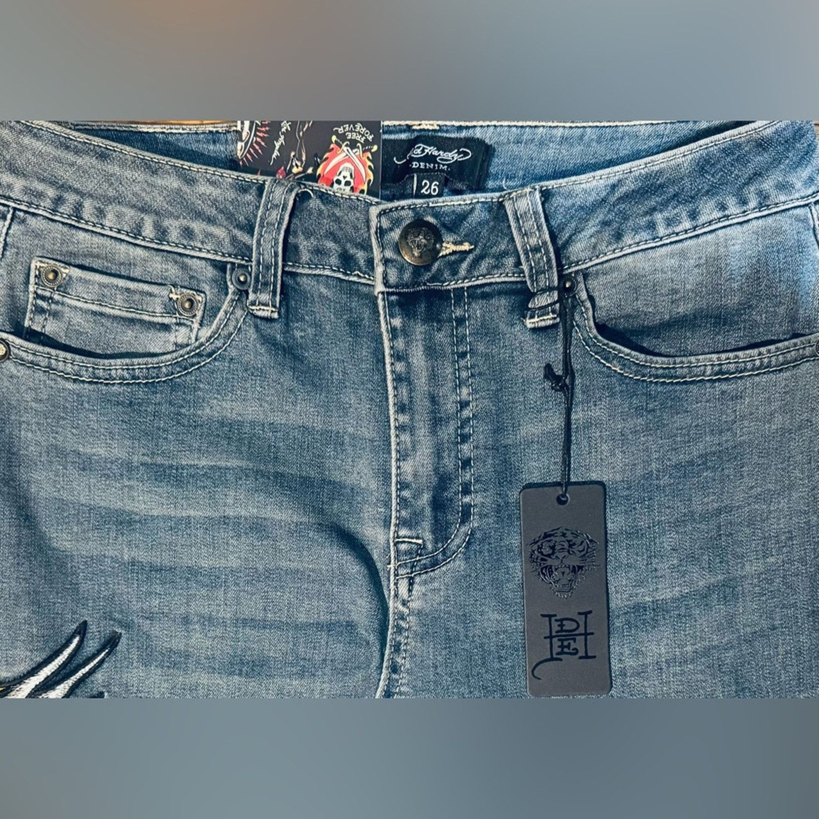 Ed Hardy ED HARDY BRAVE EAGLE WIDE LEG JEAN Size 26" / US 2 / IT 38 - 5 Thumbnail