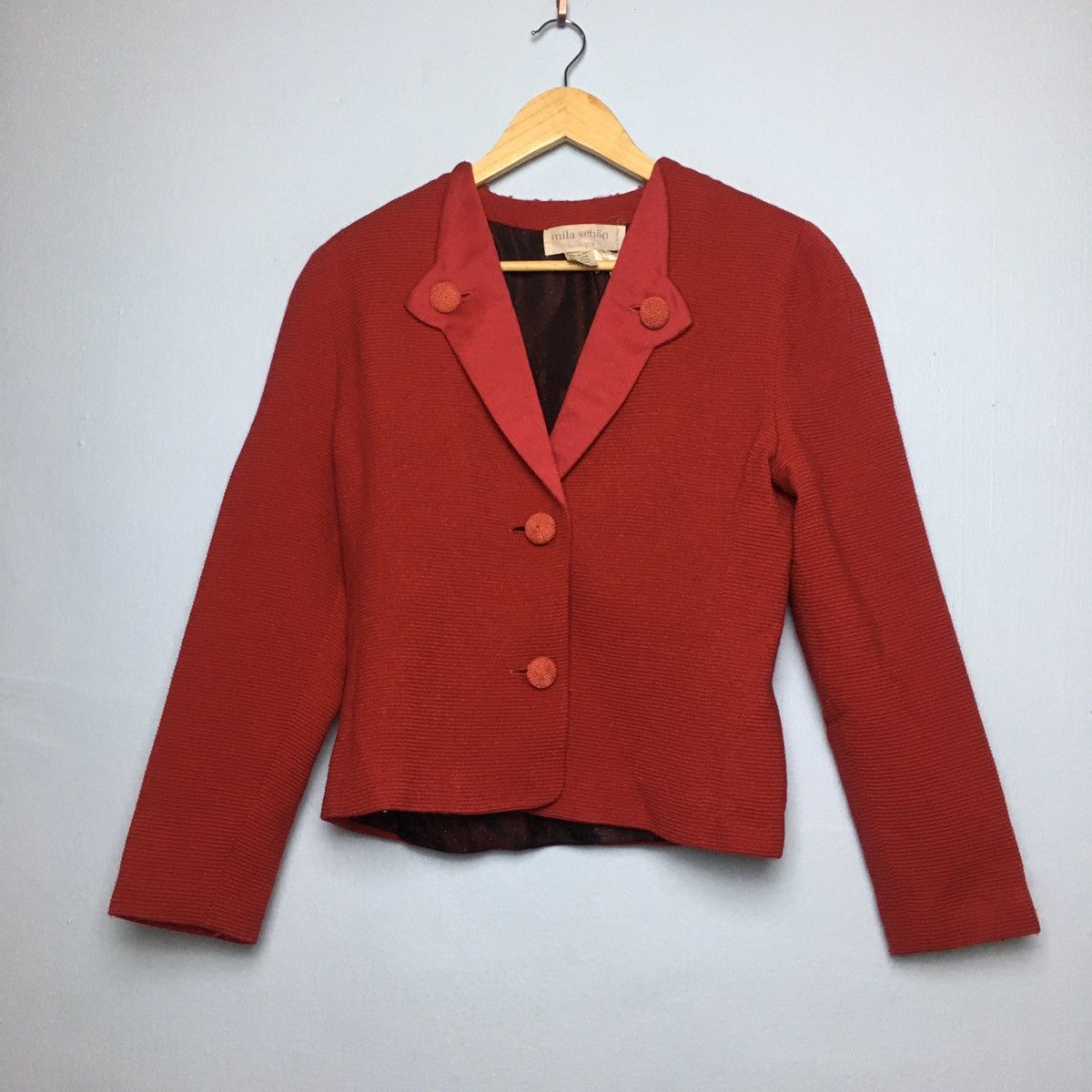 image of Italian Designers Mila Schon Boutique Made In Italy Coat in Red, Women's (Size Small)