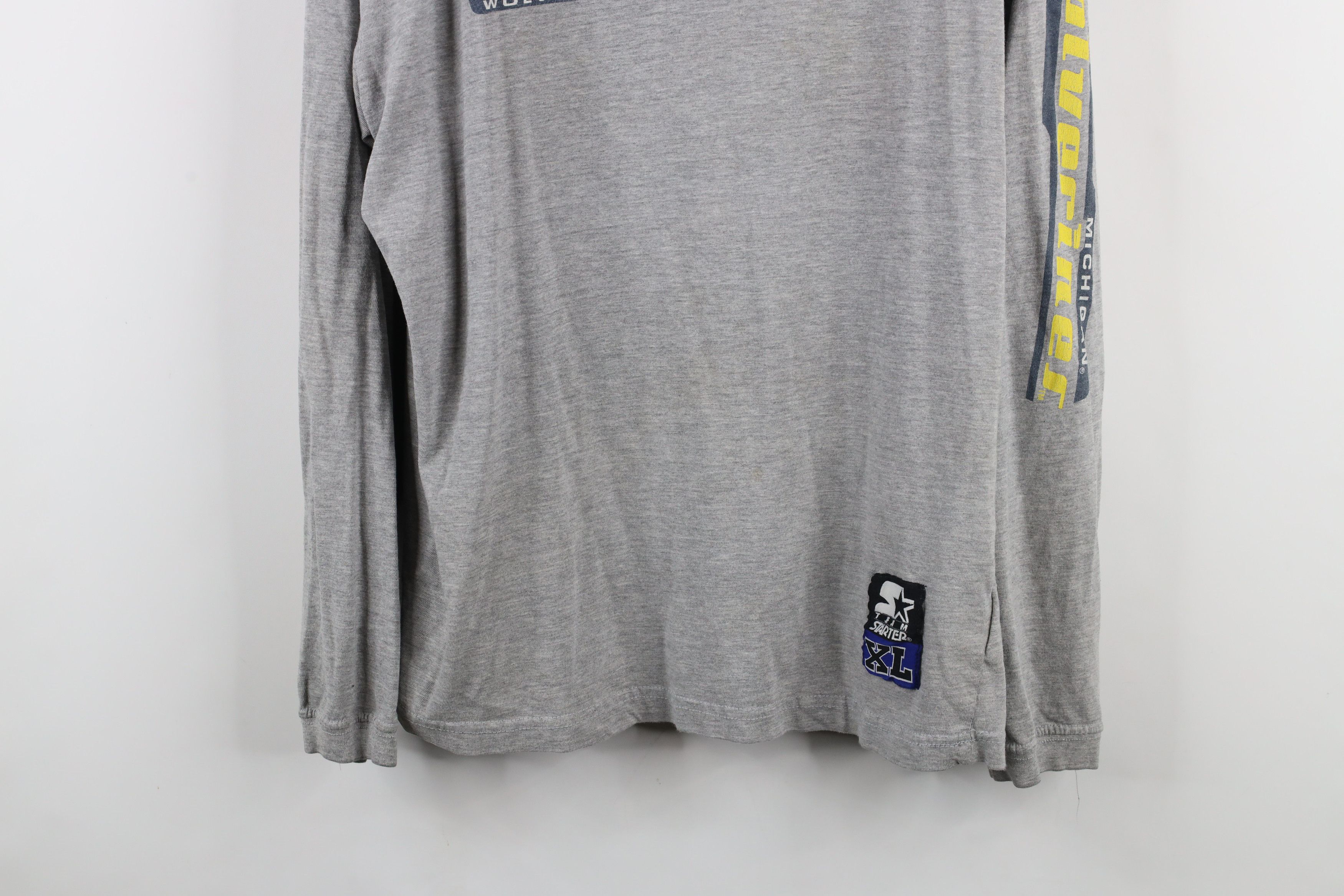 Starter × Vintage Vintage 90s Starter University of Michigan Long T-Shirt Size US XL / EU 56 / 4 - 3 Thumbnail