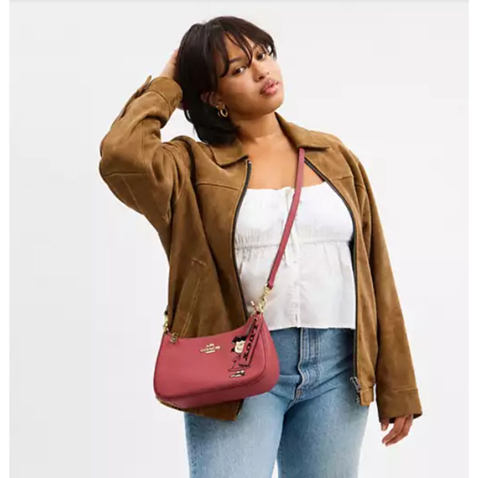 Coach Coach X Peanuts Teri Shoulder Bag Lucy Leather/Bright Coral Size ONE SIZE - 6 Thumbnail