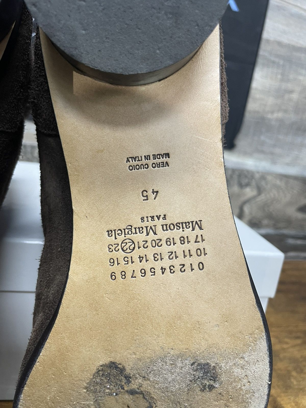 Maison Margiela 45/12-Maison Margiela Brown Suede Heel Boot Size US 12 / EU 45 - 13 Thumbnail