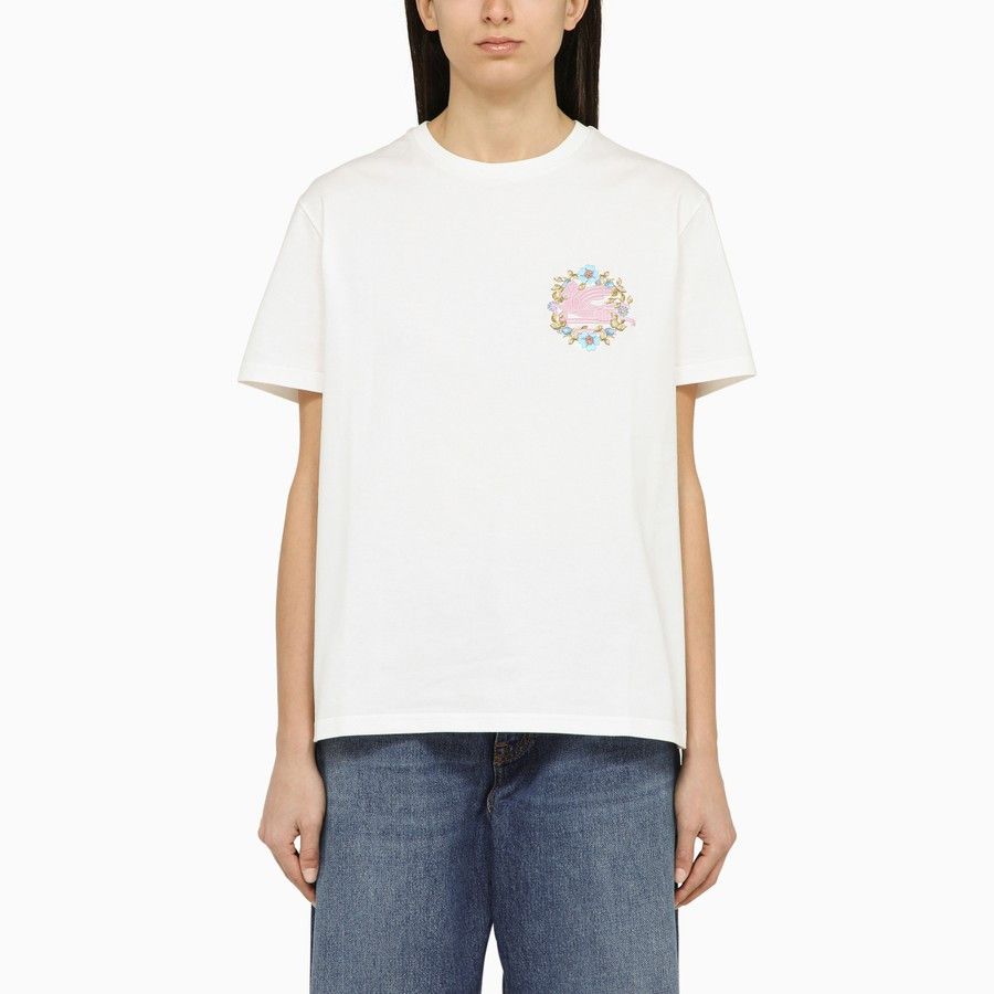 image of Etro O1D2Blof0124 T-Shirt In White, Women's (Size Medium)