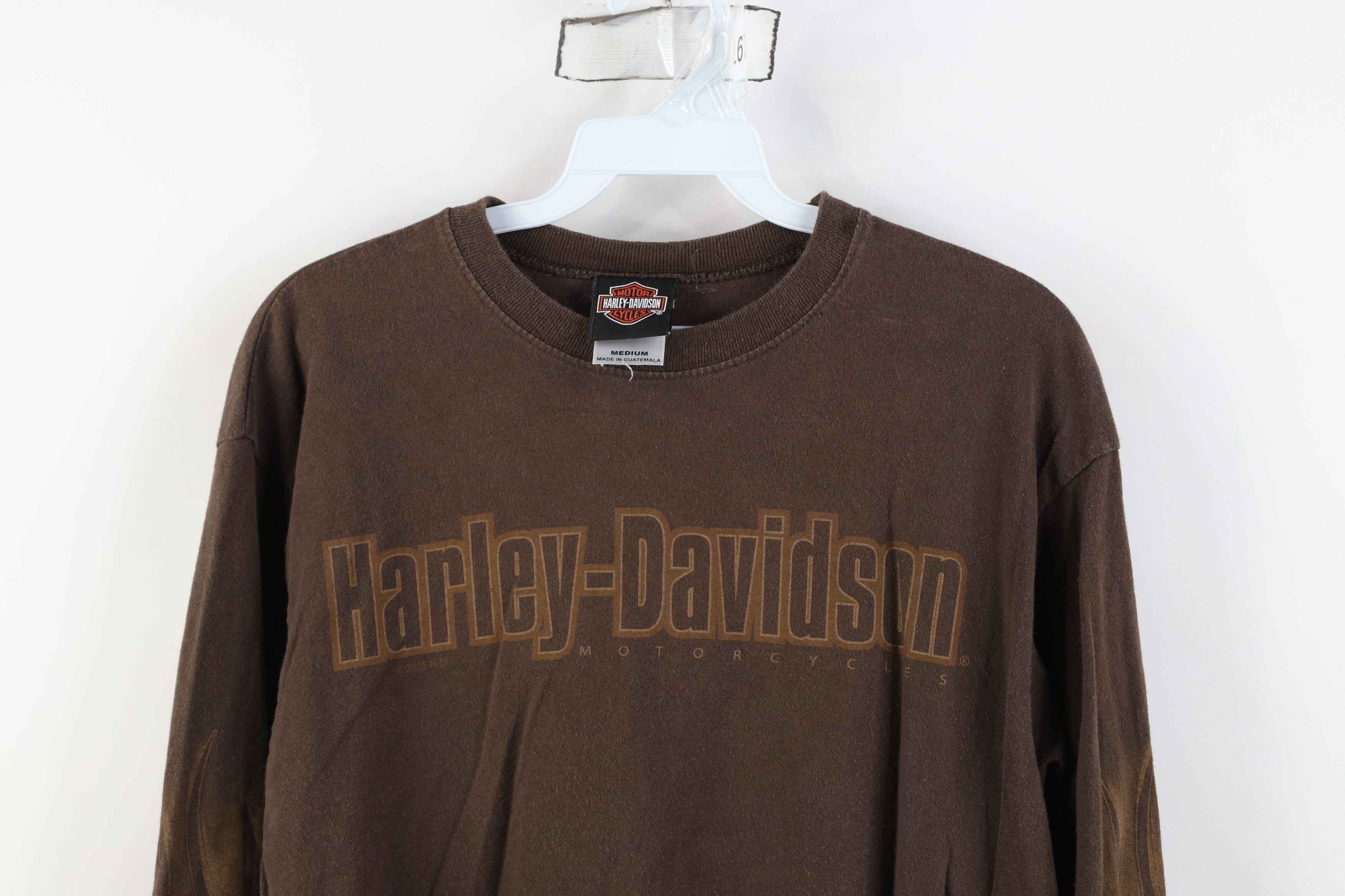 Harley Davidson Vintage Y2K 2005 Harley Davidson Flames Long Sleeve T-Shirt Size US M / EU 48-50 / 2 - 2 Thumbnail