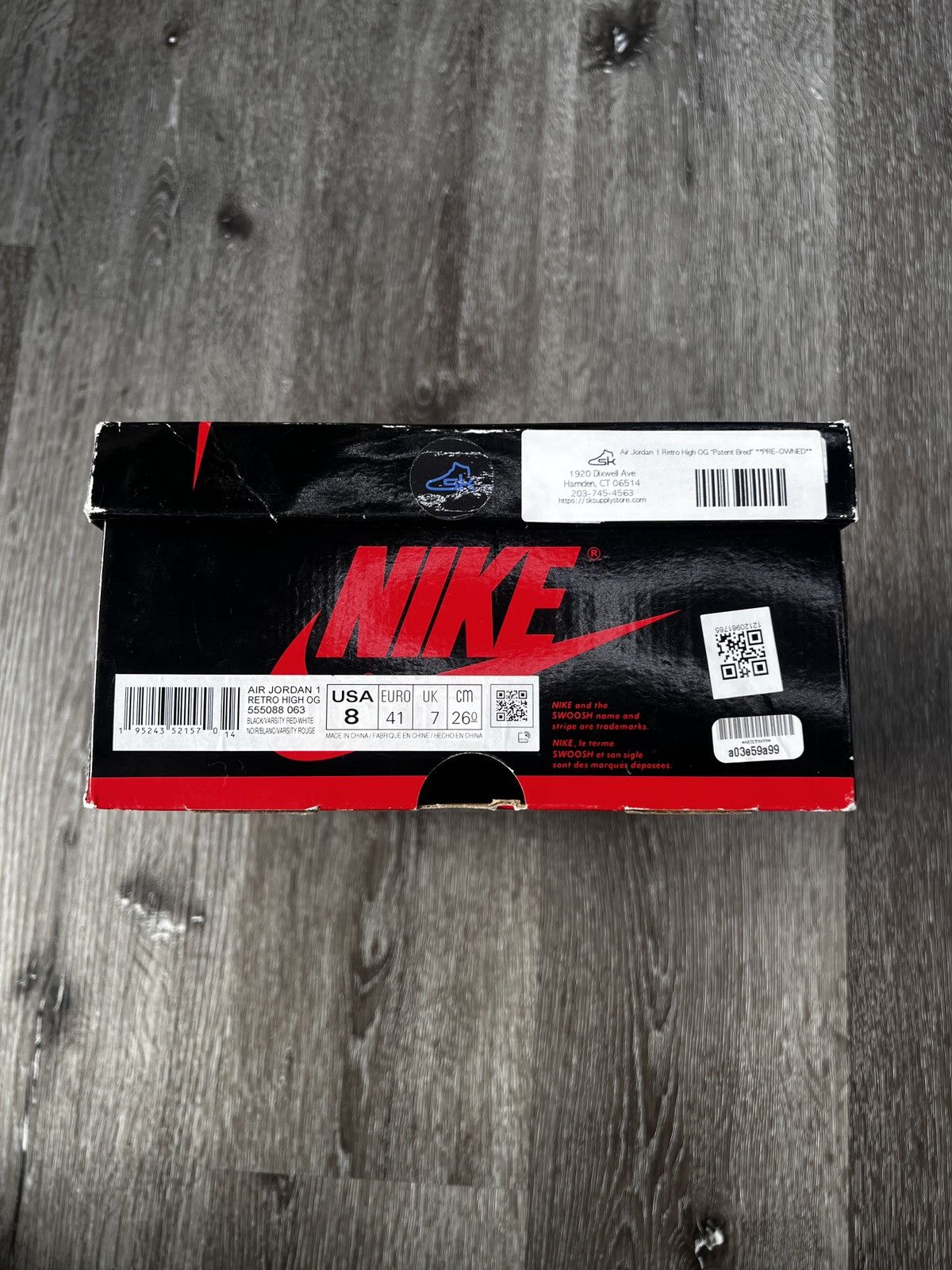 Jordan Brand Air Jordan 1 High OG “Patent Bred” **PRE-OWNED** Size US 8 / EU 41 - 9 Thumbnail