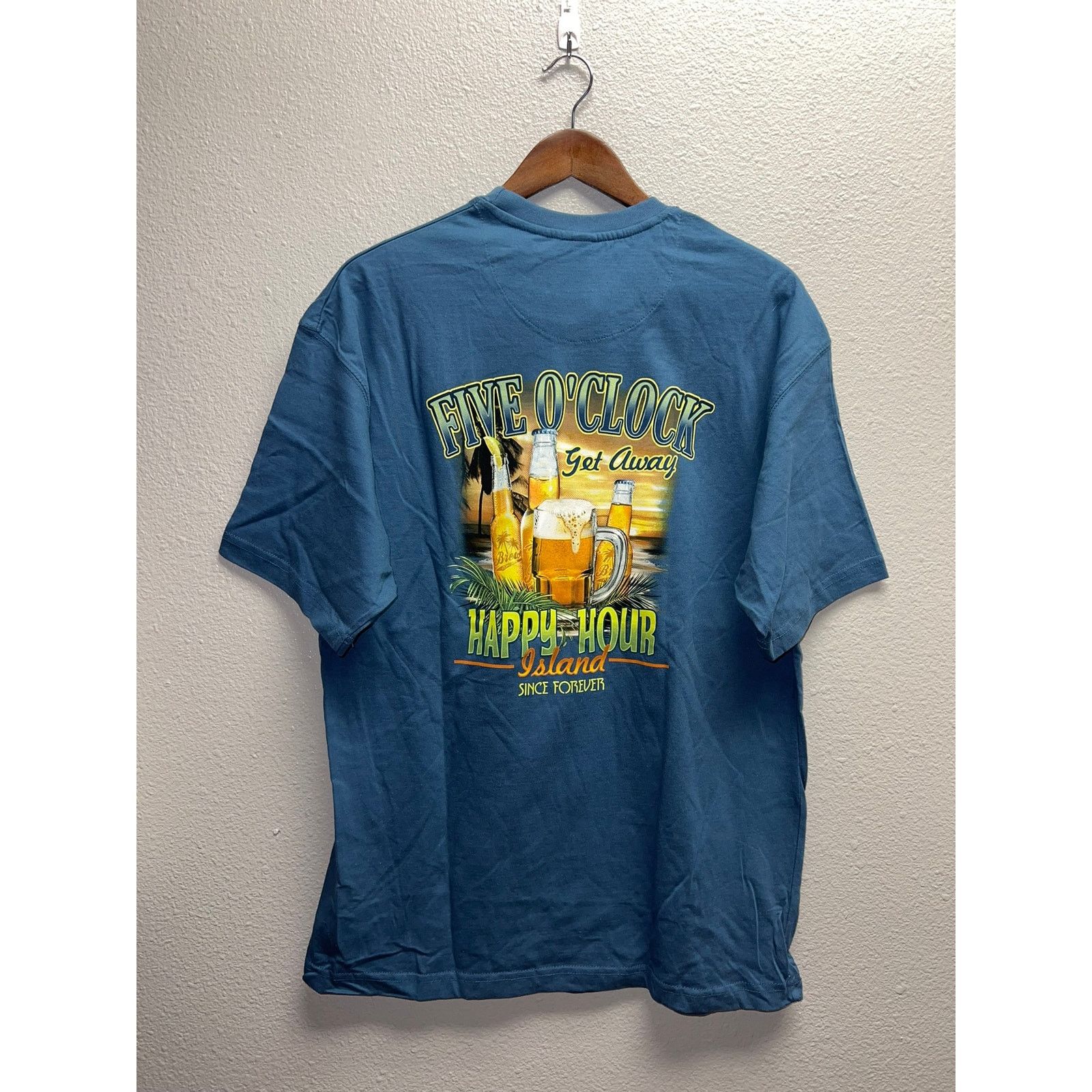 Vintage Happy Hour Beer Shirt Five O Clock Island Newport NWT Tee M Size US M / EU 48-50 / 2 - 1 Thumbnail