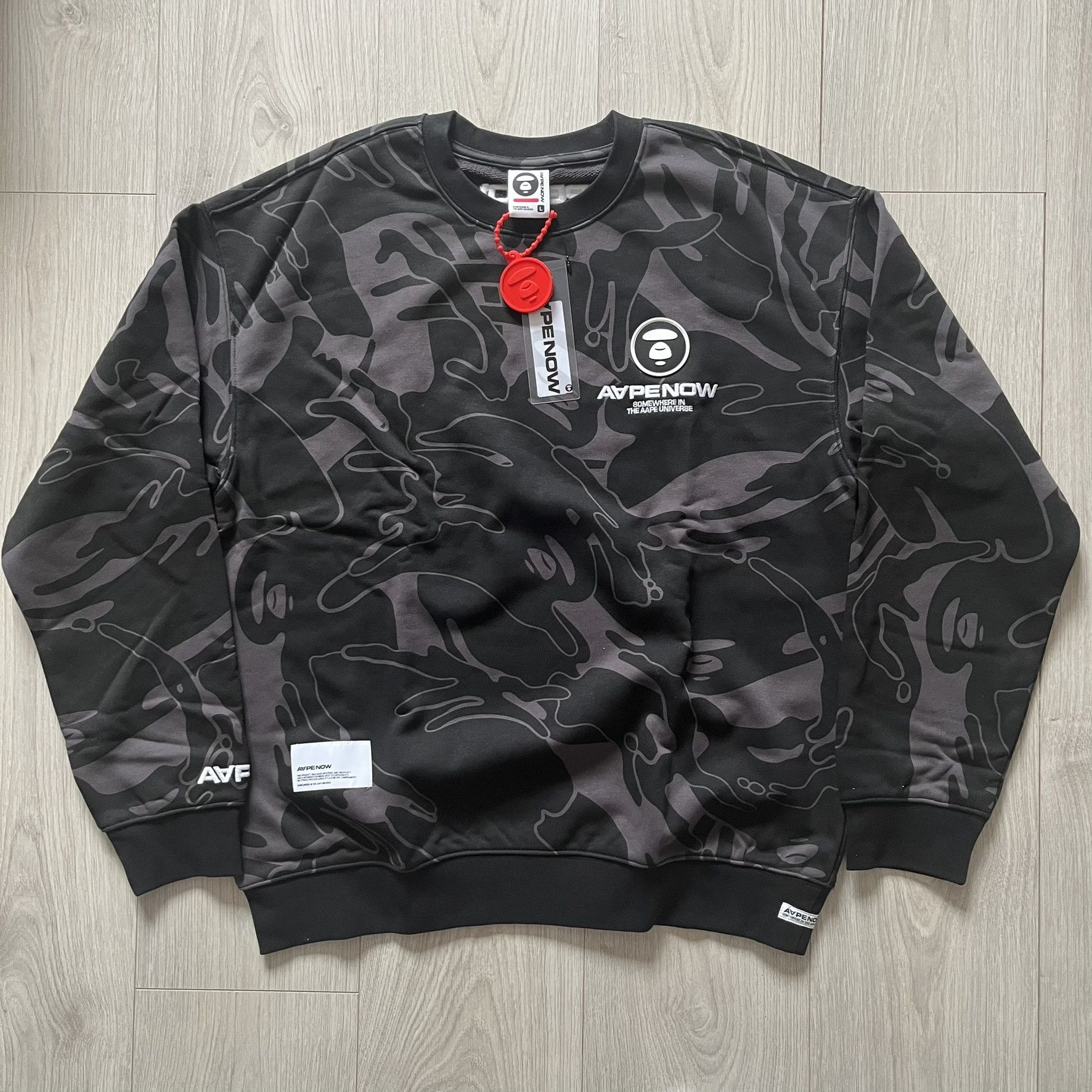 Aape AAPE By Bathing Ape Now Silicon Badge Camo Crewneck Size US L / EU 52-54 / 3 - 1 Thumbnail