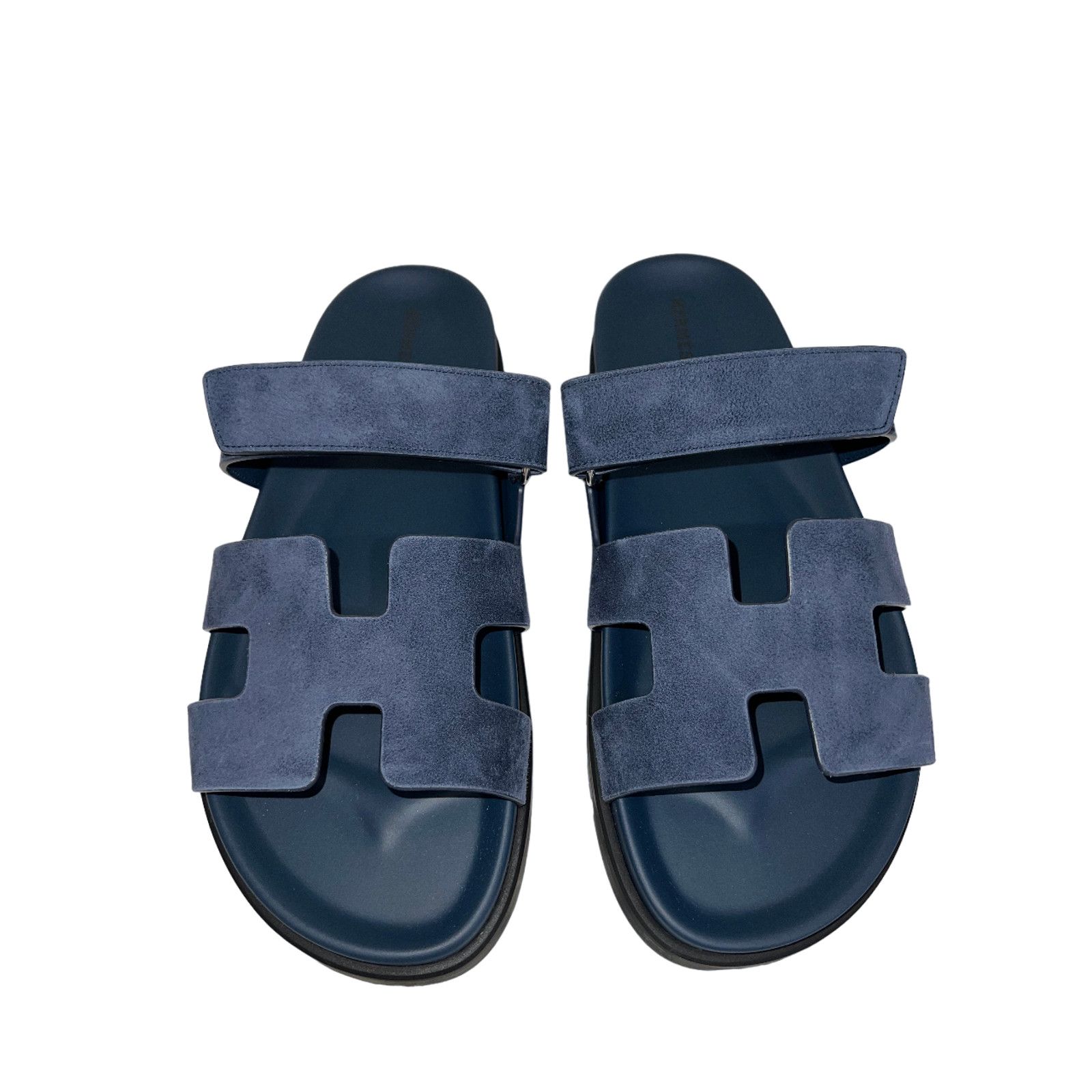 Hermes Hermes Chypre Sandal Blue Celeste Dark Suede Logo Strap Size US 12 / IT 42 - 7 Thumbnail