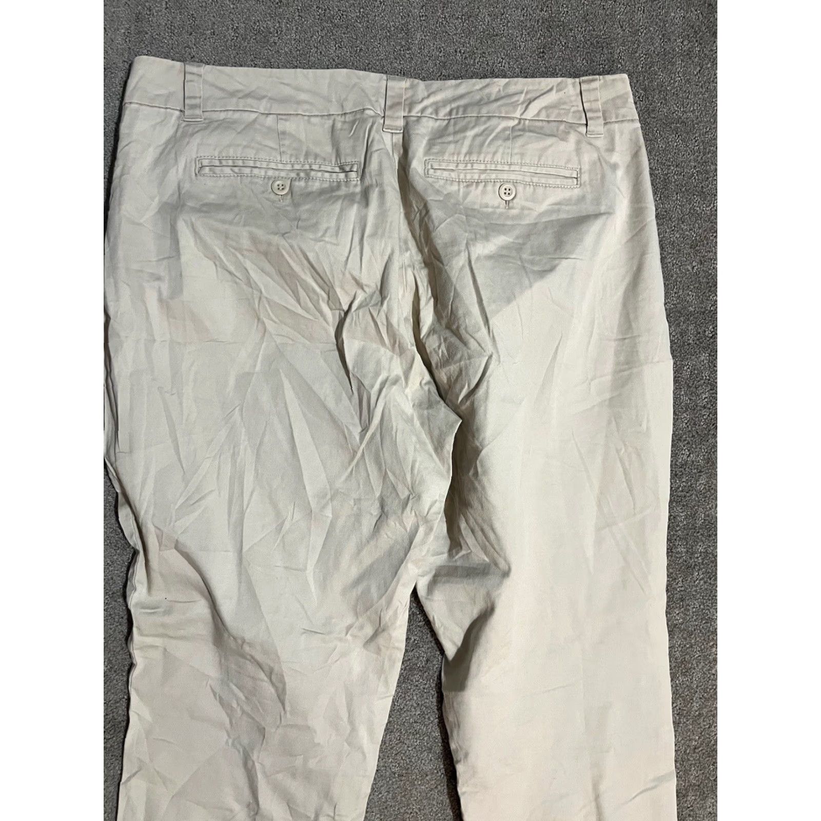 Avenue New York & Company Stretch Pants Women Size 14 Beige Pants Ankle Dress Pants Tapered Flat Front Pockets 28 in Inseam Regular Value: Avenue Womens Size 36" / US 14 / IT 50 - 4 Thumbnail