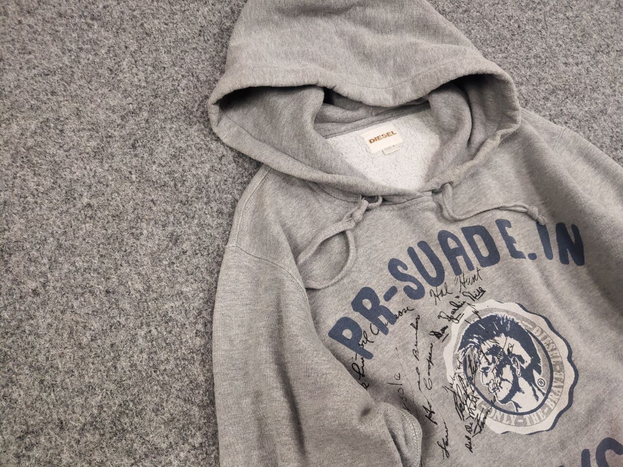 Diesel Vintage Diesel Logo Gray Hoodie Y2K Style Size US M / EU 48-50 / 2 - 7 Thumbnail