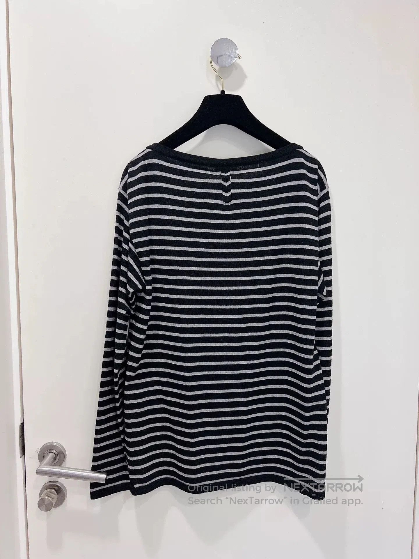 Saint Laurent Paris Saint Laurent Black White Striped Knit Top. Size S / US 4 / IT 40 - 2 Thumbnail